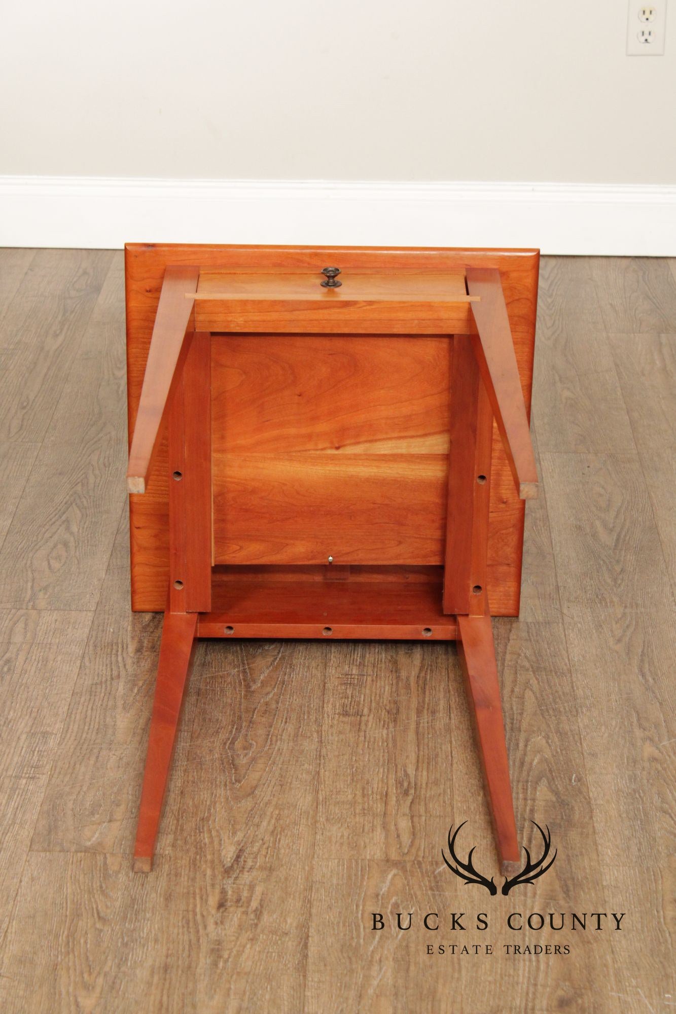 Hepplewhite Style Custom Crafted Pair of Cherry One Drawer Work Stands