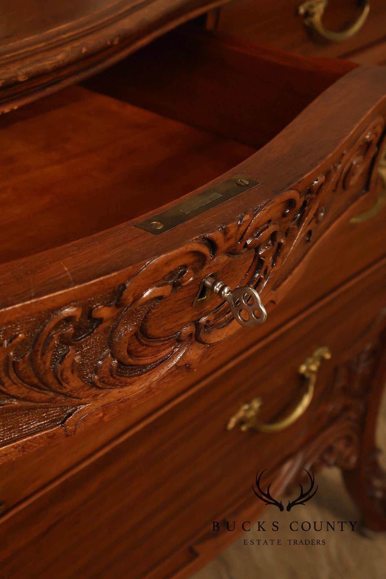 Antique R. J. Horner Carved Mahogany Dresser With Mirror