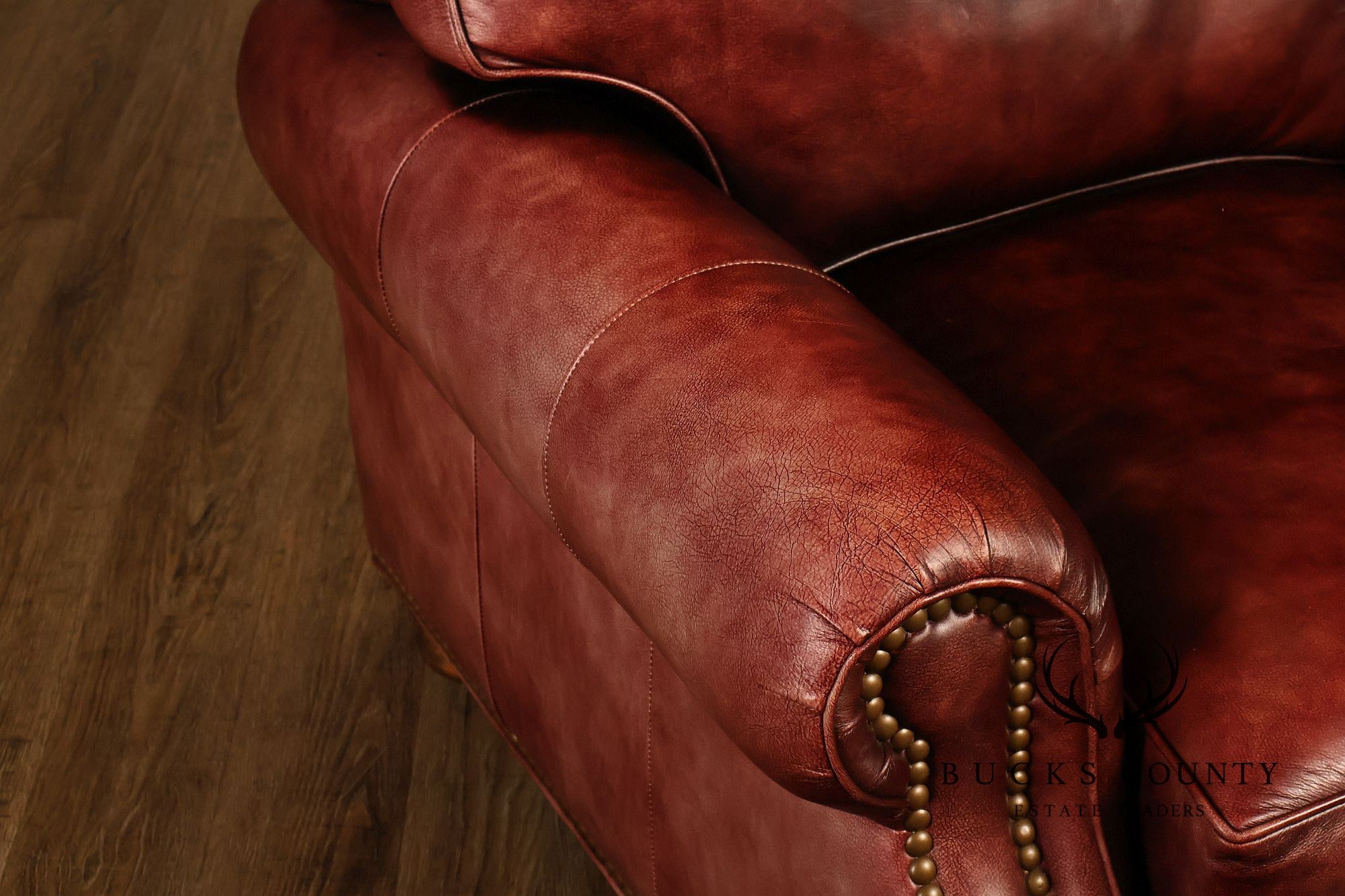 Hancock & Moore Pair of Red Leather 'Clivedon' Armchairs