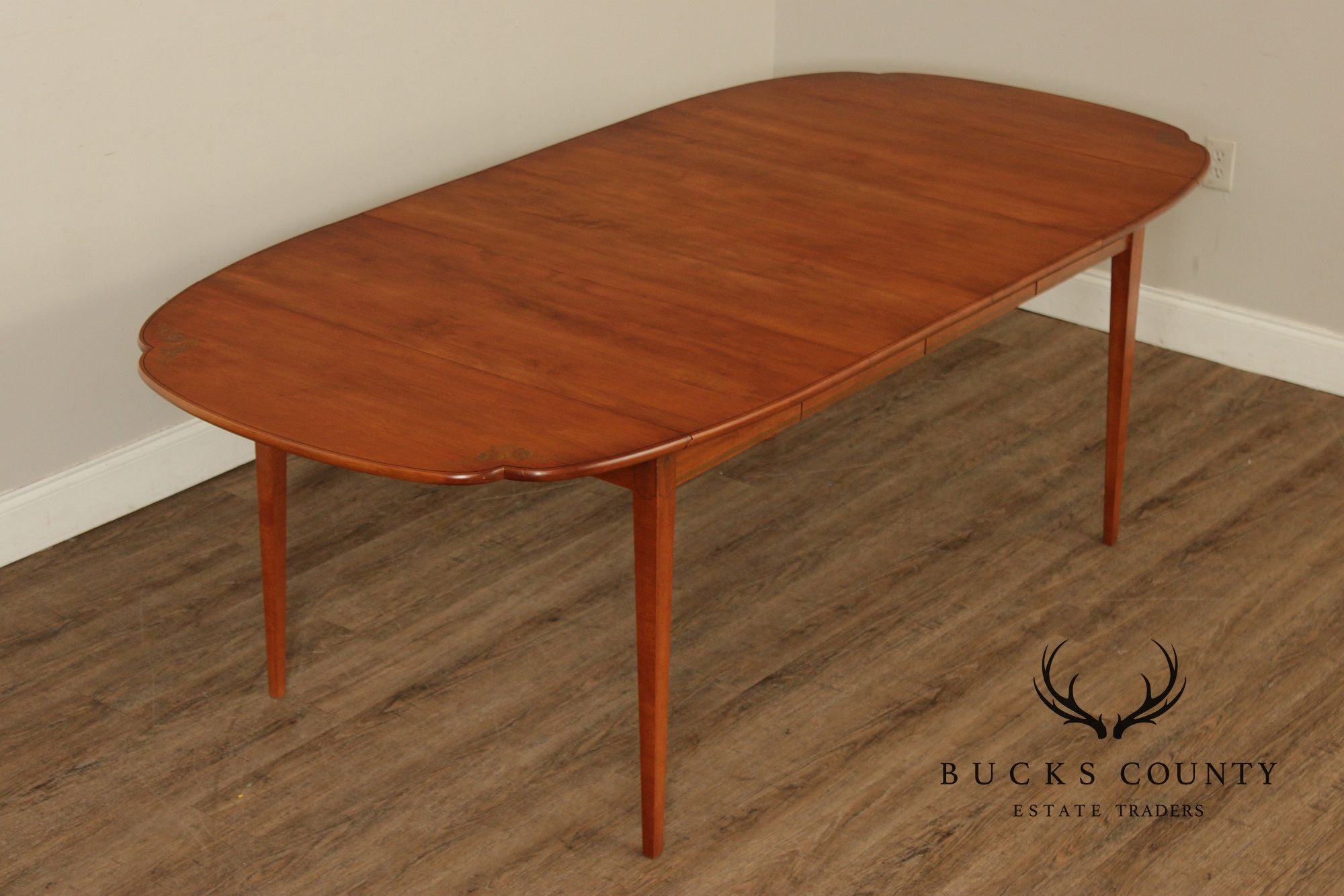 L. Hitchcock Maple Stenciled Drop Leaf Extension Dining Table