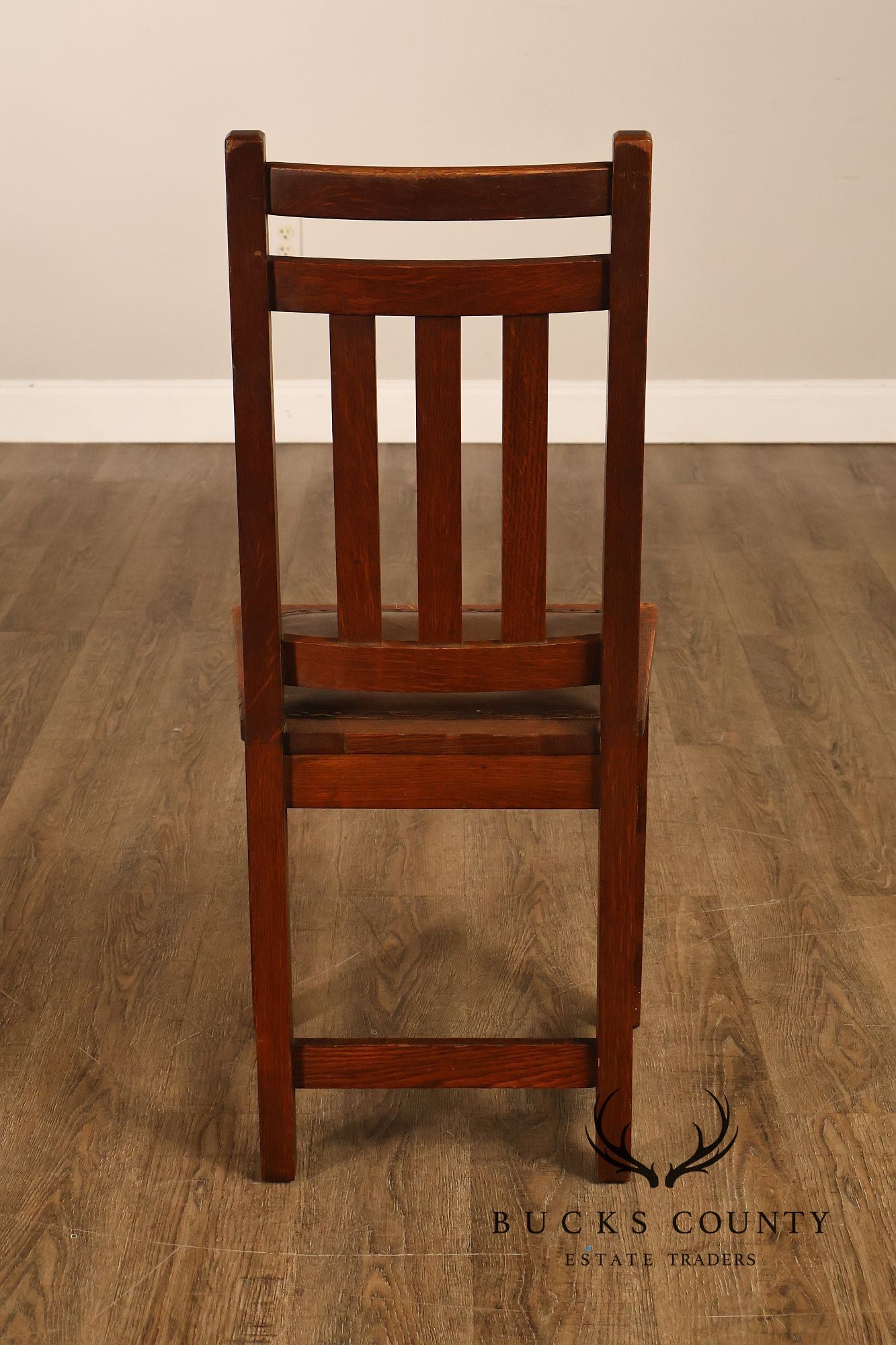 Antique Limbert Set Of 6 Arts & Crafts Oak Dining Chairs