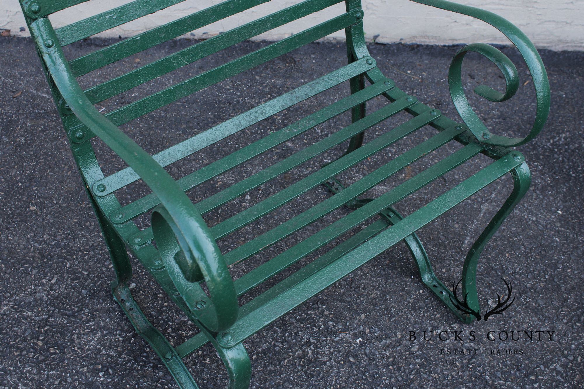 Antique Pair of Wrought Iron Outdoor Garden Armchairs