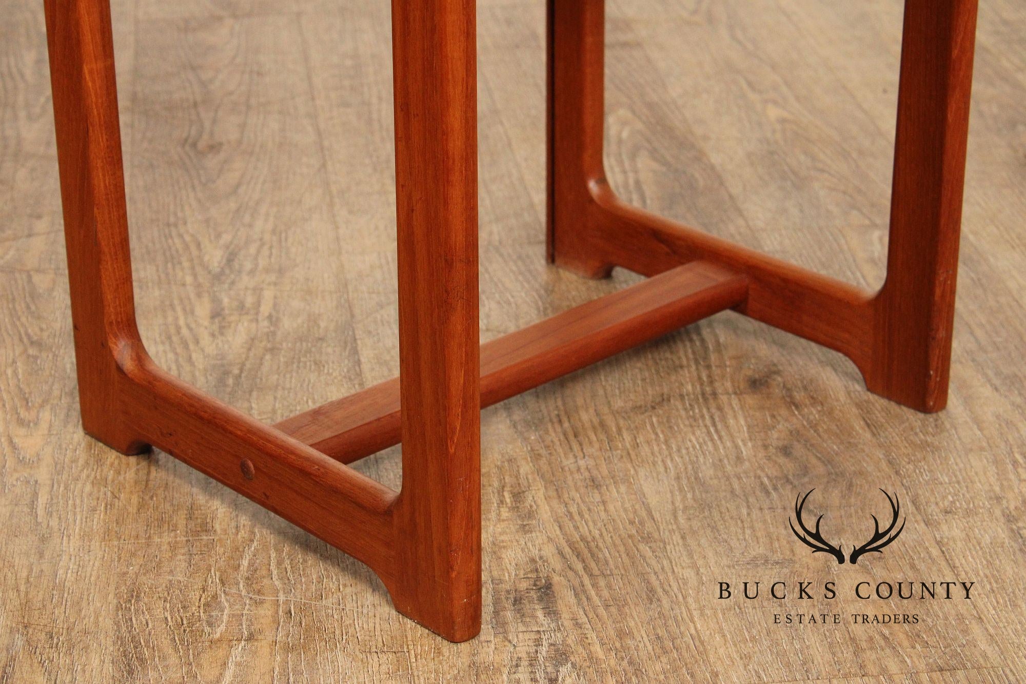 Danish Modern Teak Roll Top Telephone Stand