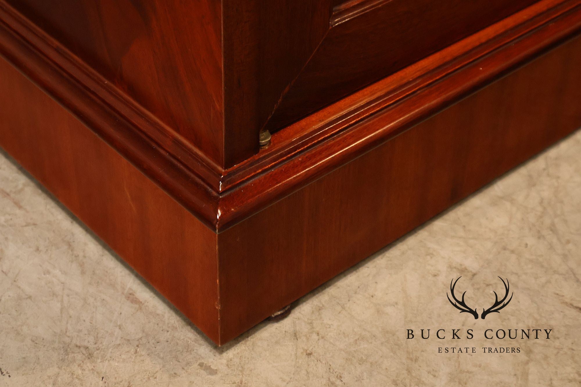 Flame Mahogany Breakfront Buffet Sideboard with Drop Front Secretary Desk