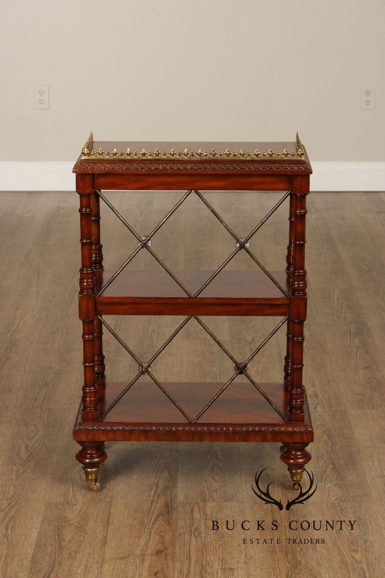 Maitland Smith George IV Style Pair of Mahogany Bookcases