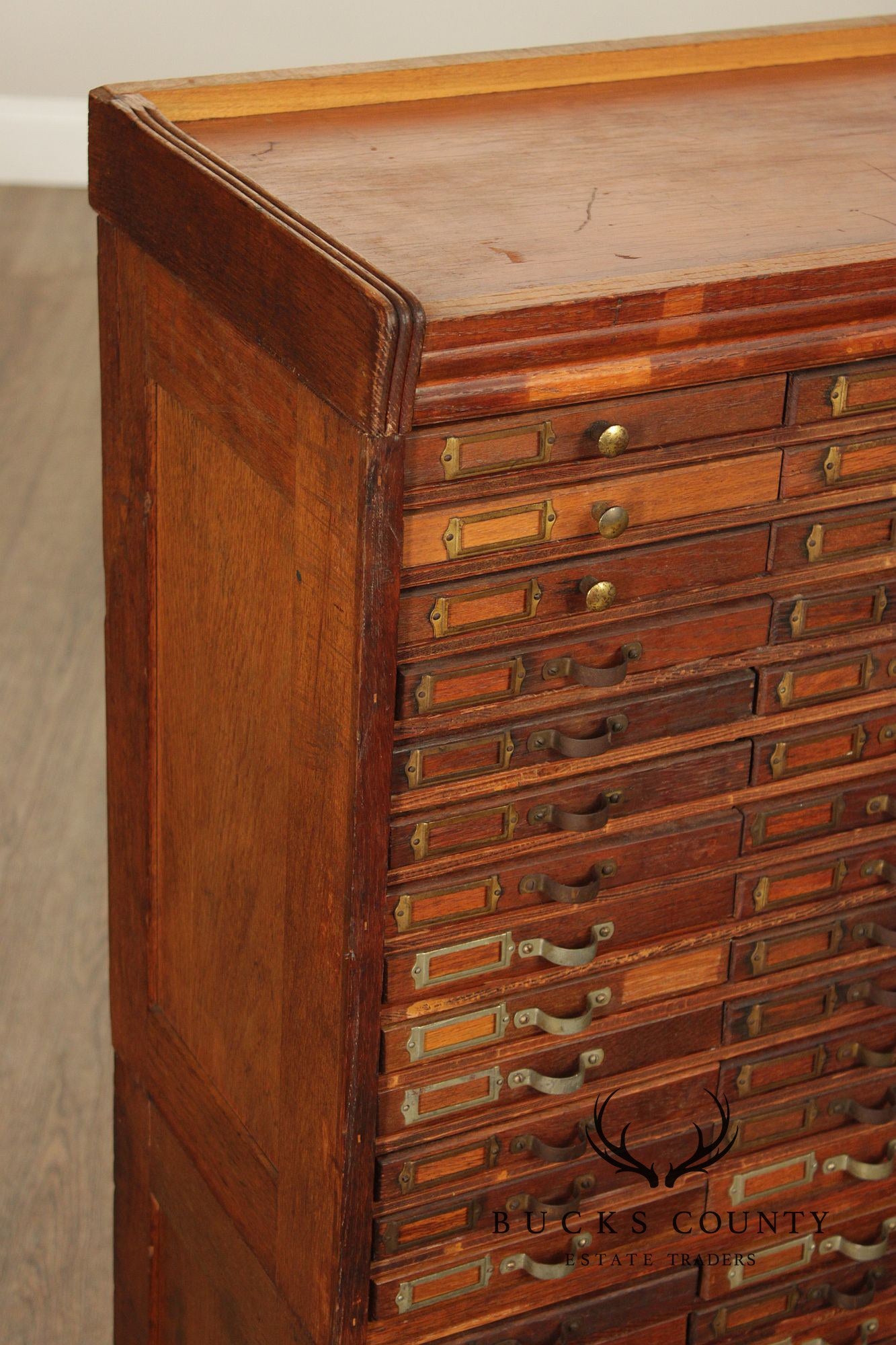 Antique Oak Printer's File Cabinet