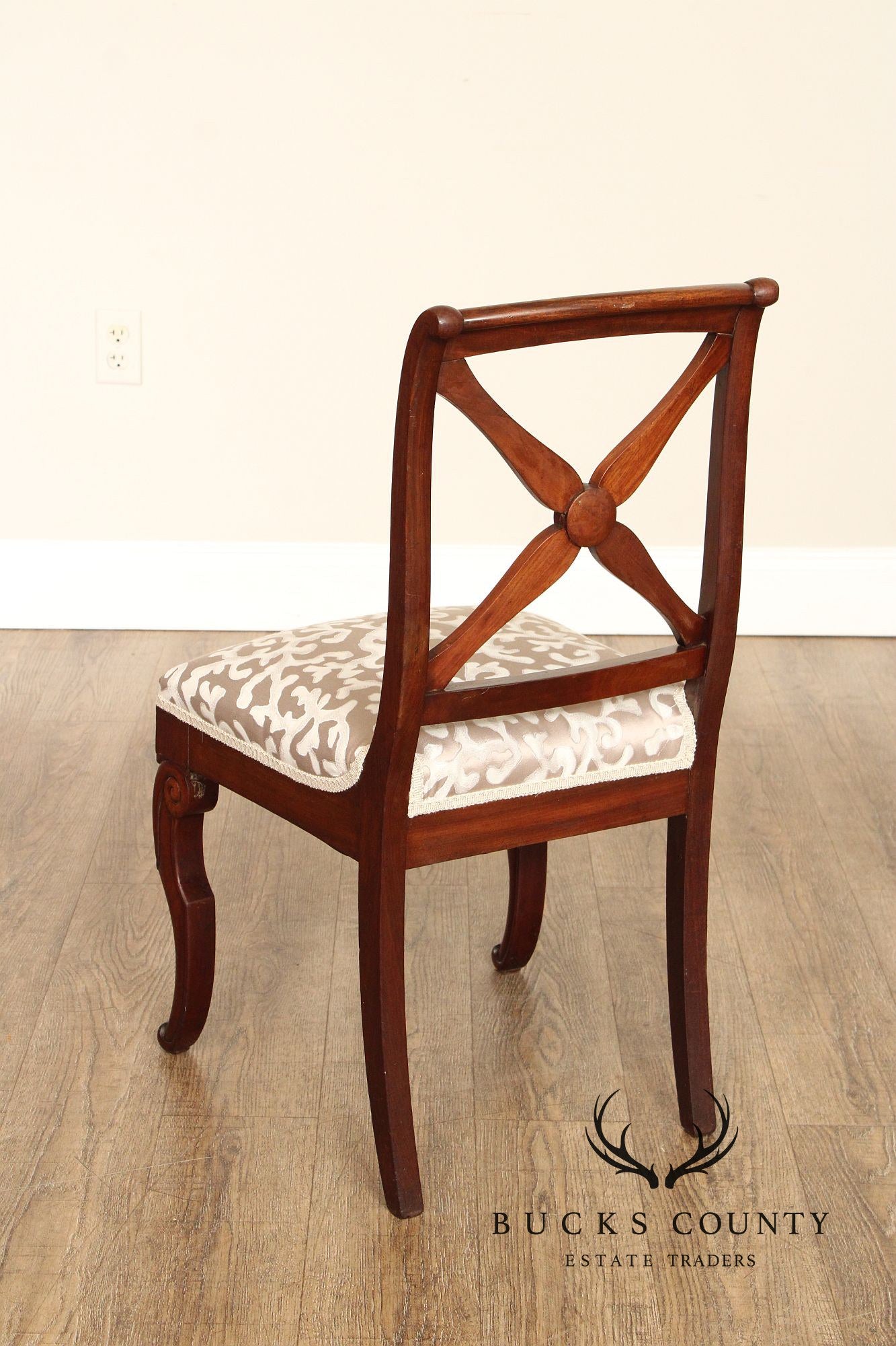 Antique Set of 4 Classical French Empire Mahogany Dining Chairs