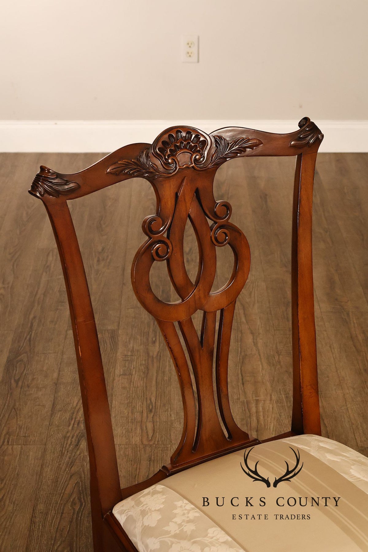 Baker Furniture Chippendale Style Set of Twelve Mahogany Dining Chairs