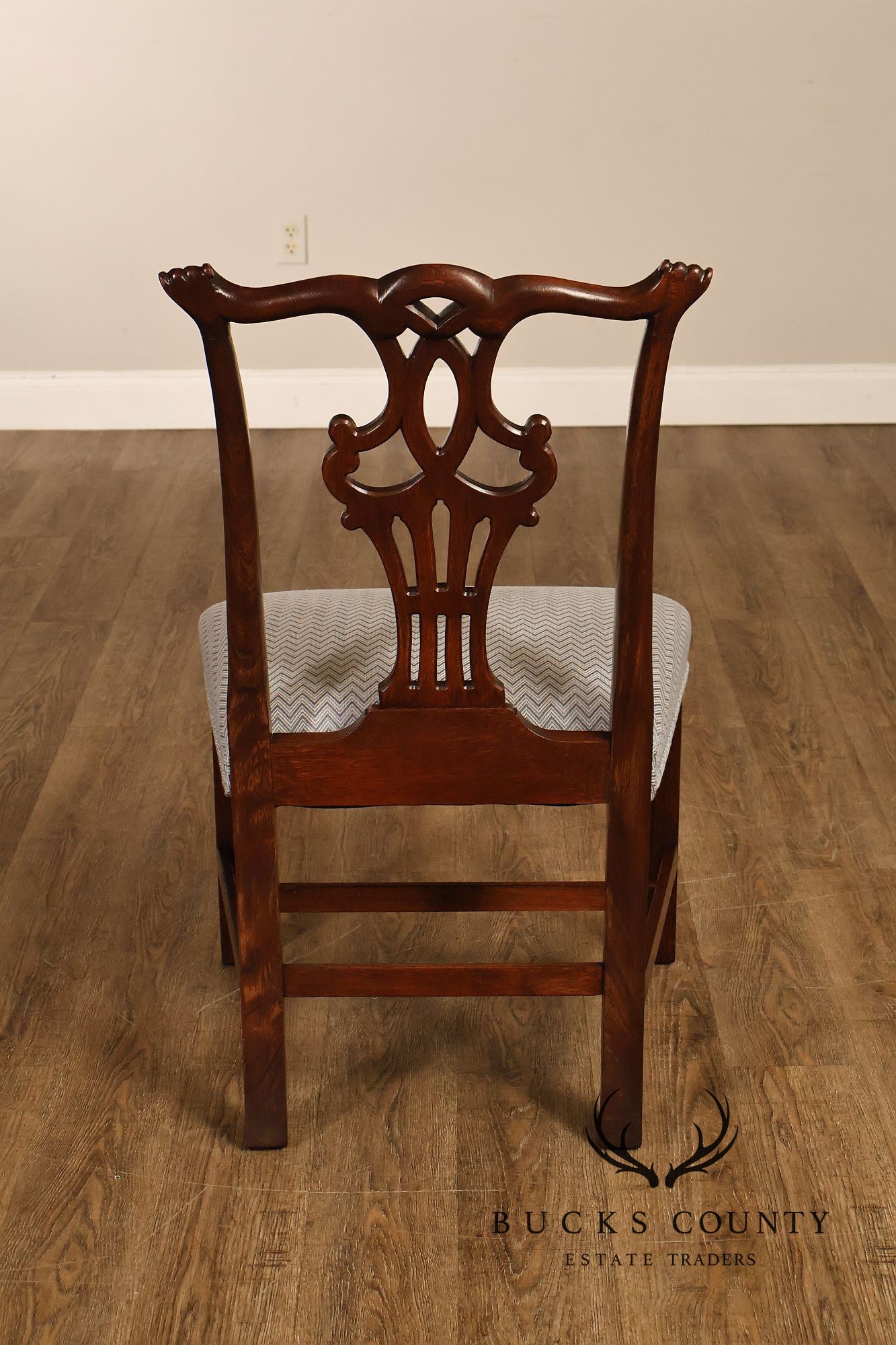 1940's Chippendale Style Set Of Eight Custom Mahogany Dining Chairs