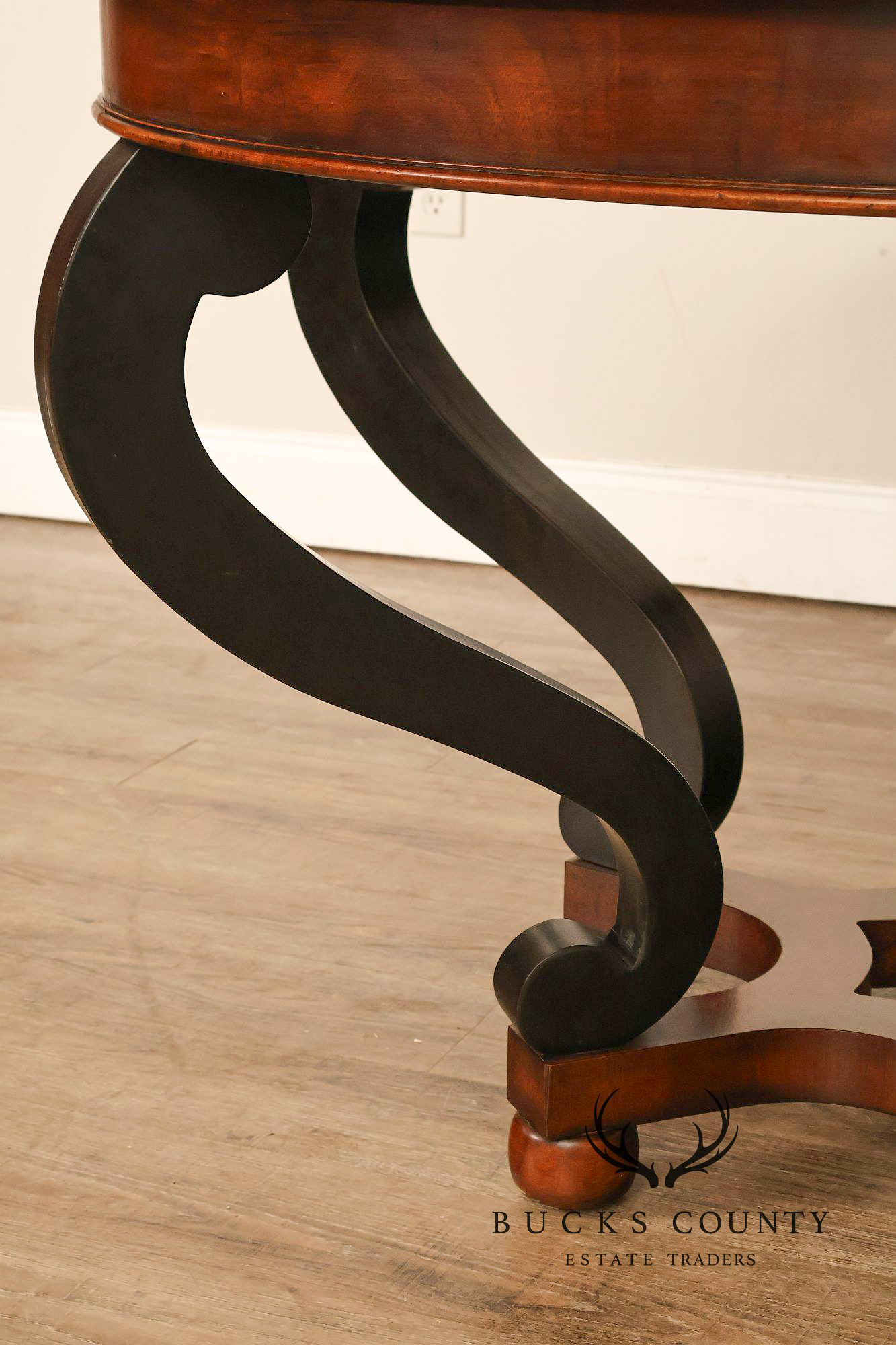 Henredon 48 Inch Round Inlaid Mahogany Center Table