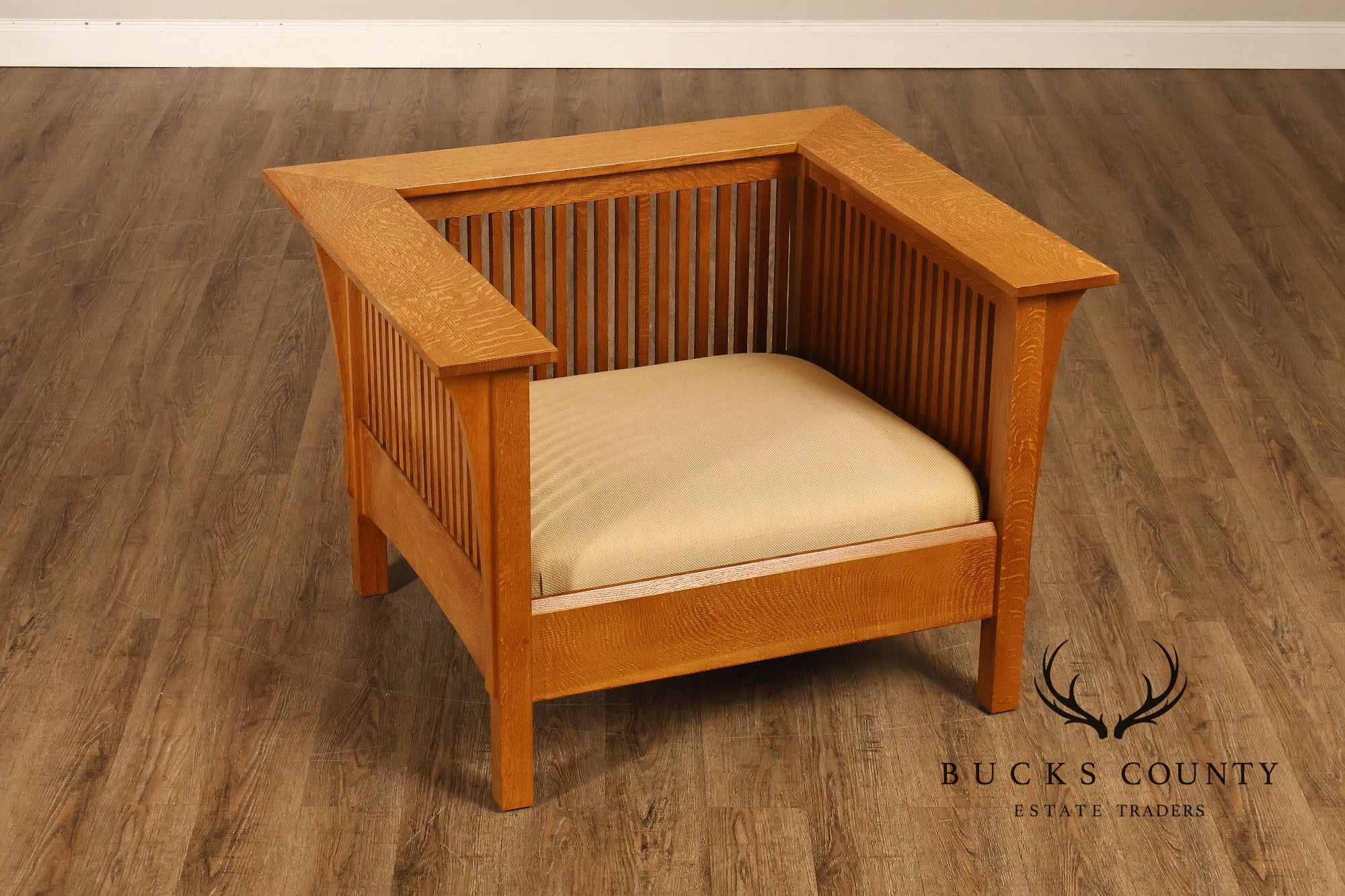 Stickley Mission Collection Prairie Spindle Oak Lounge Chair
