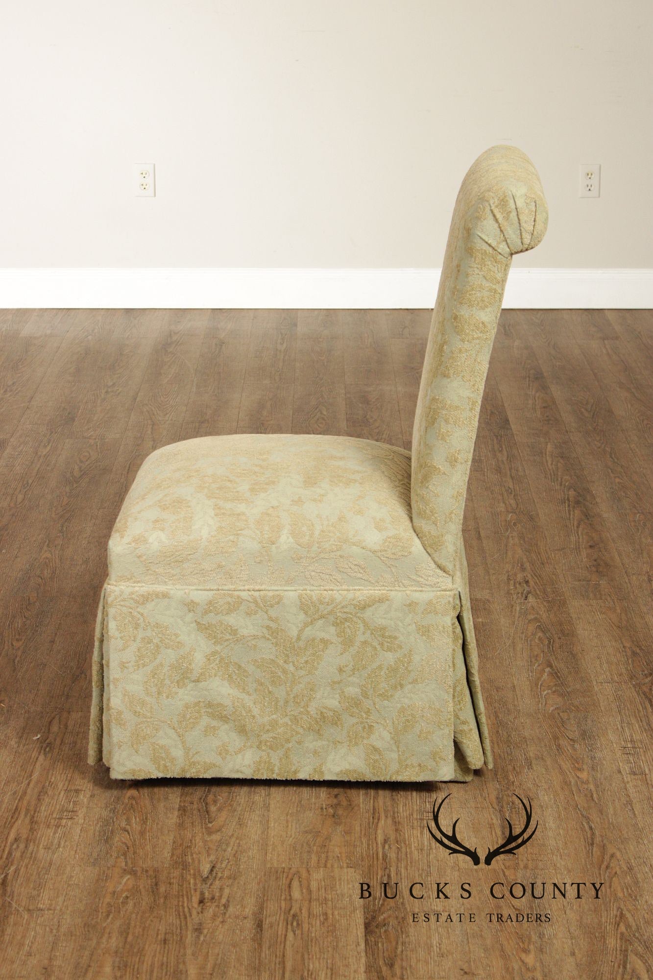 Pair of Upholstered Slipper Dining Side Chairs