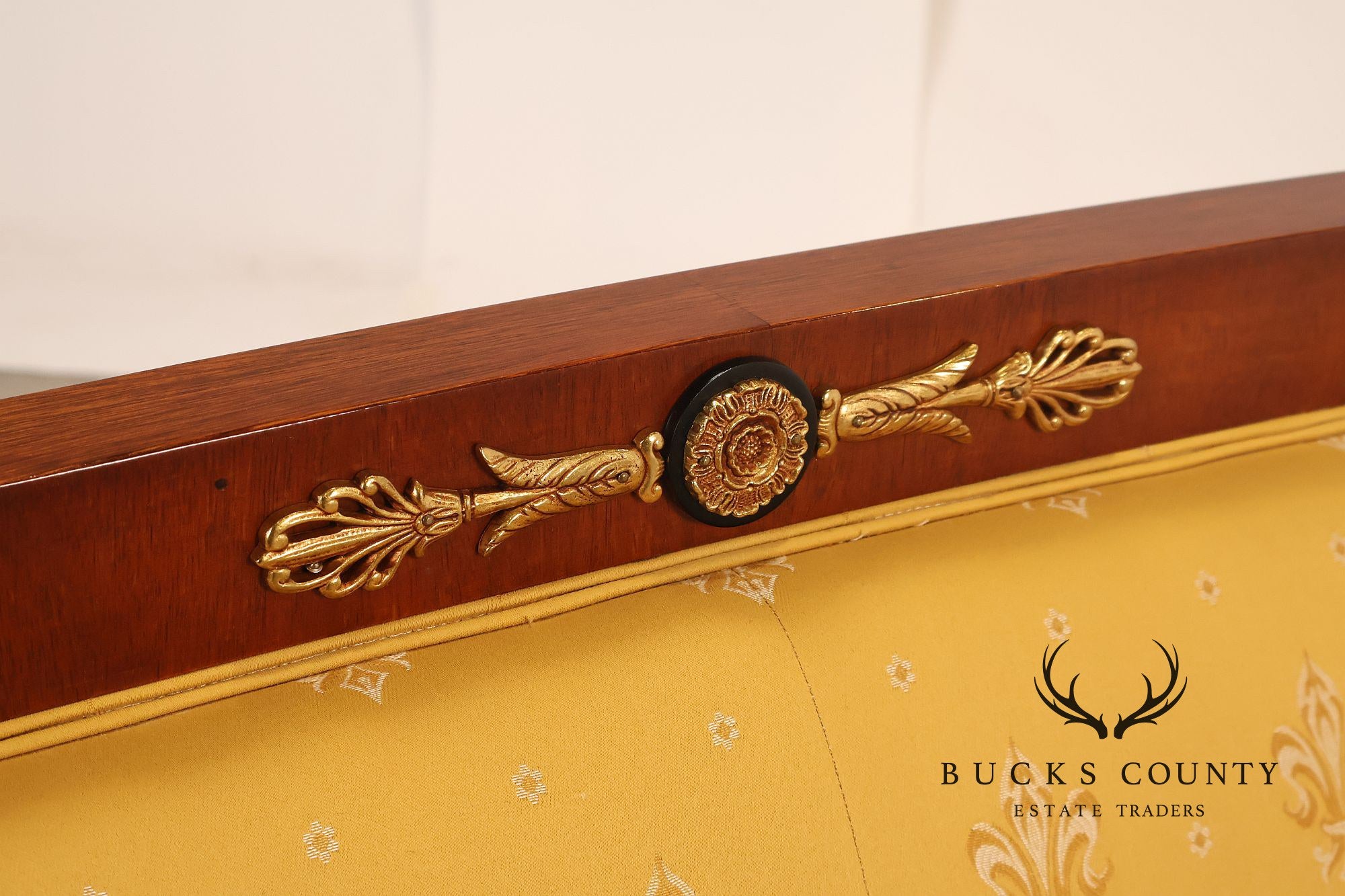 Neoclassical Empire Style Mahogany Sofa With Gilt Bronze Mounts