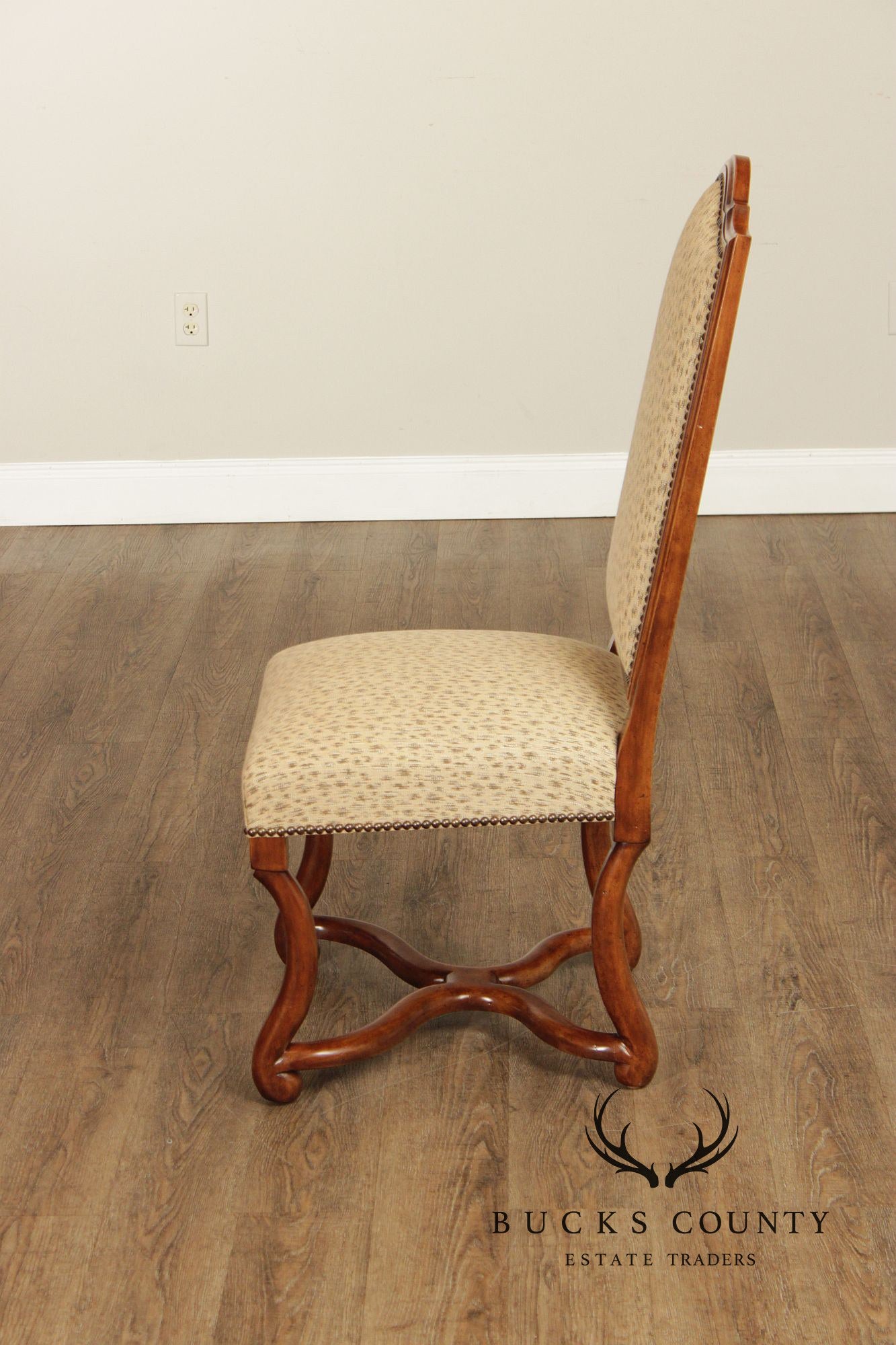 Minton-Spidell Set Of Four Os De Mouton Style 'Dauphine' Walnut Dining Chairs