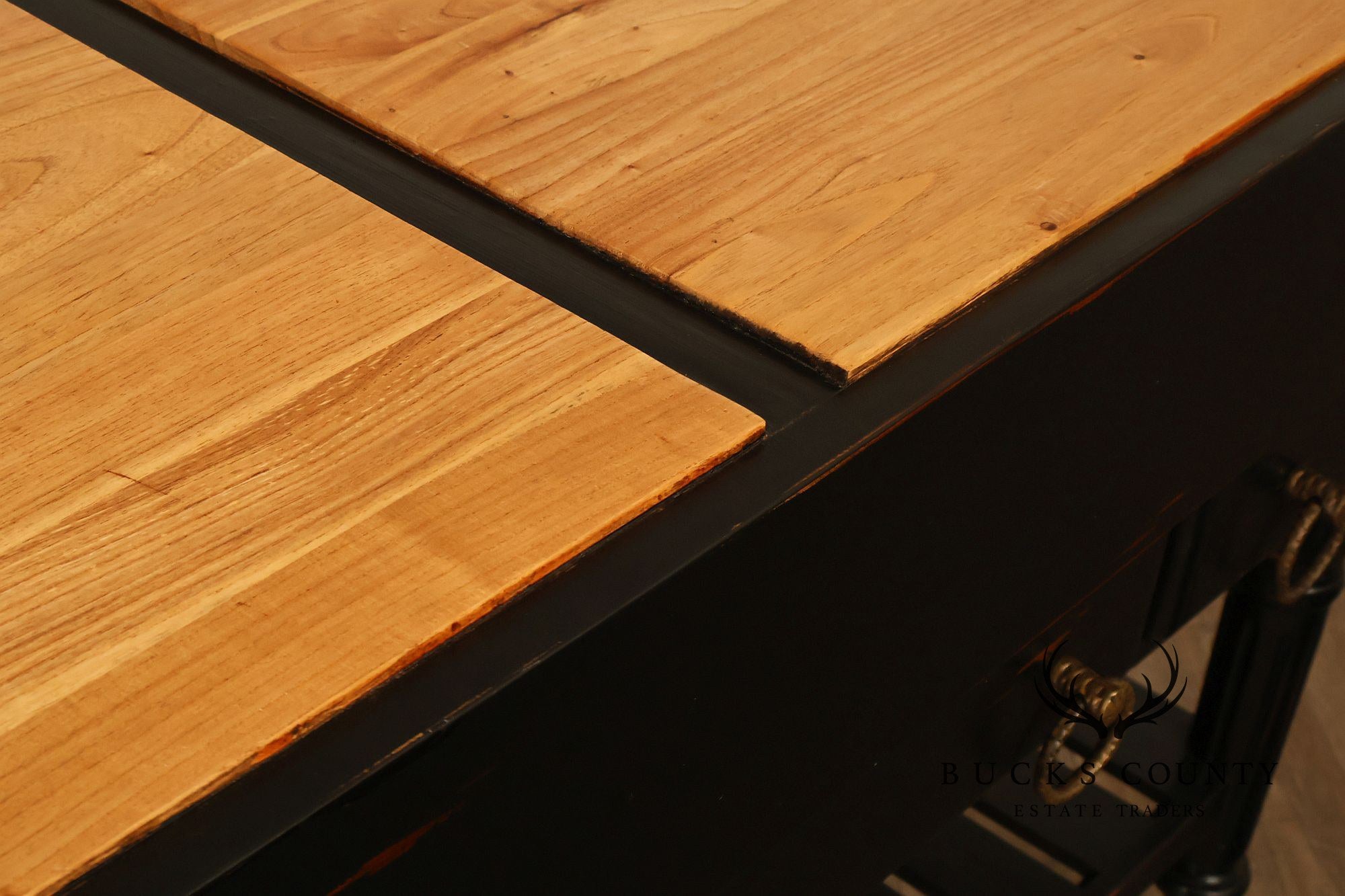 French Colonial Style Butcher Block Kitchen Island