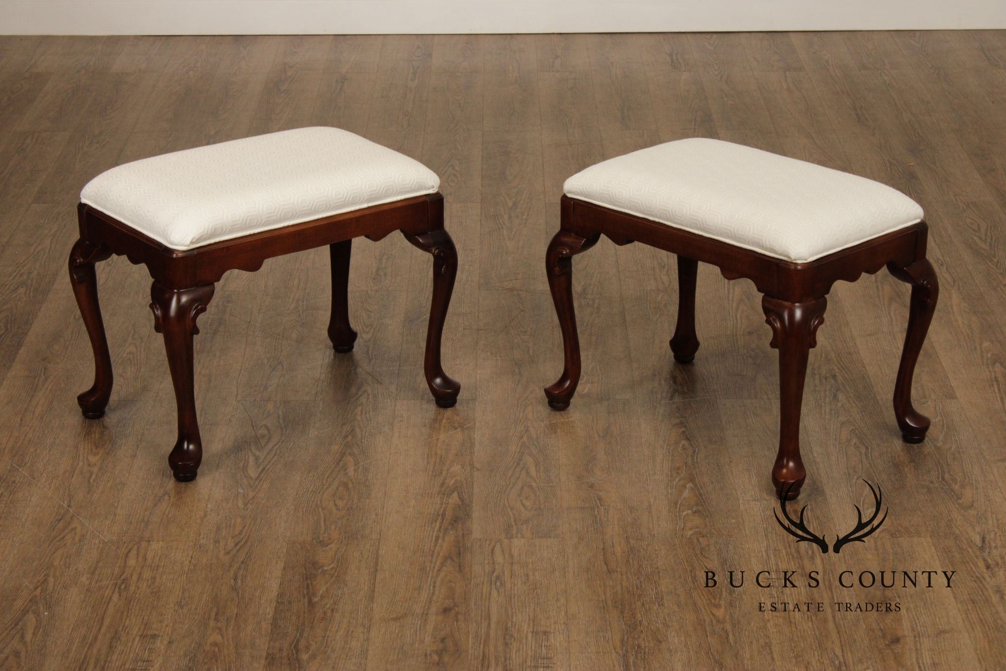 Ethan Allen 'Georgian Court' Pair of Cherry Benches