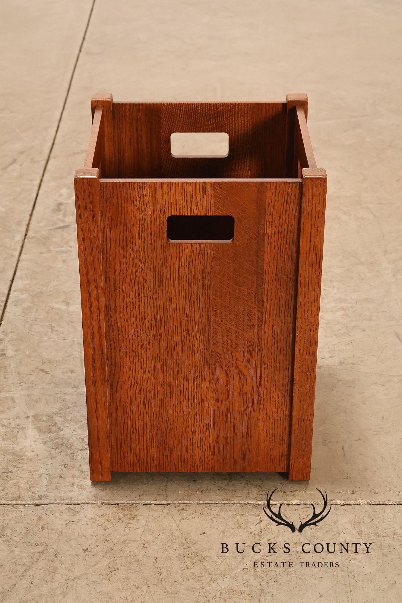 Stickley Mission Collection Oak Wastebasket