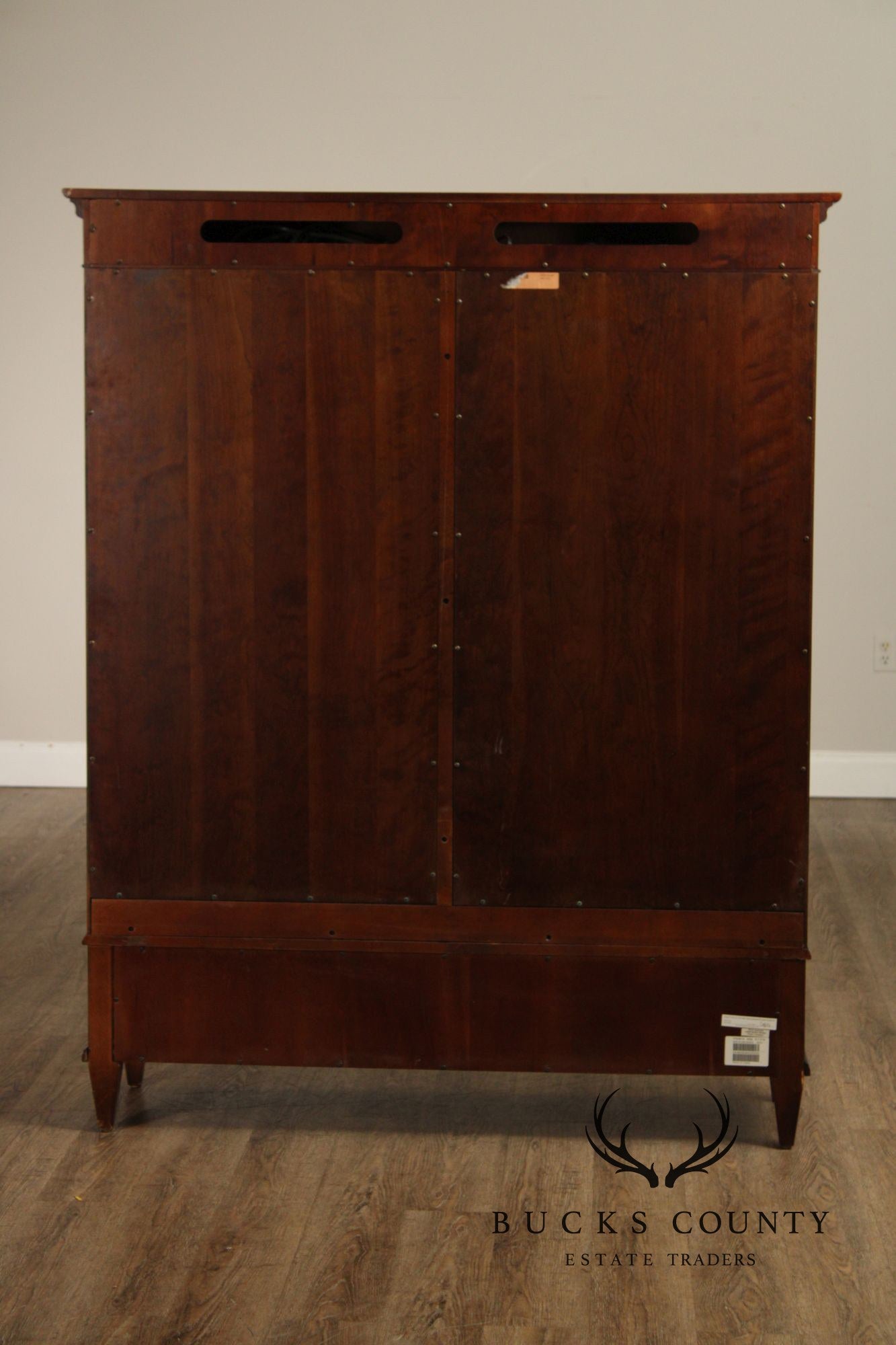 Ethan Allen Traditional Style Lighted Sliding Door Bookcase Display Cabinet