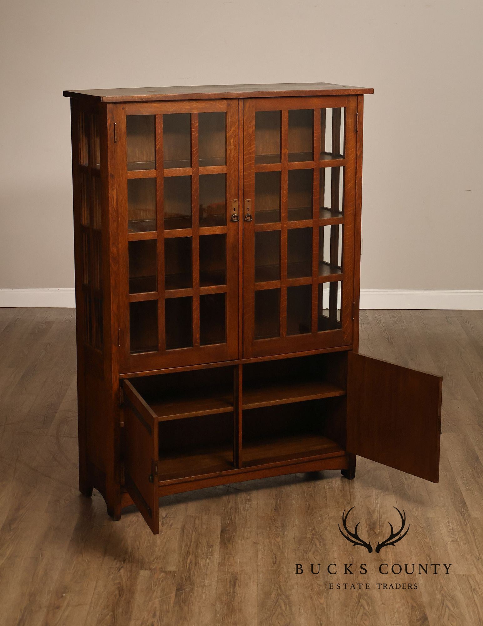 Antique L. & J.G. Stickley Mission Oak China Cabinet No. 729