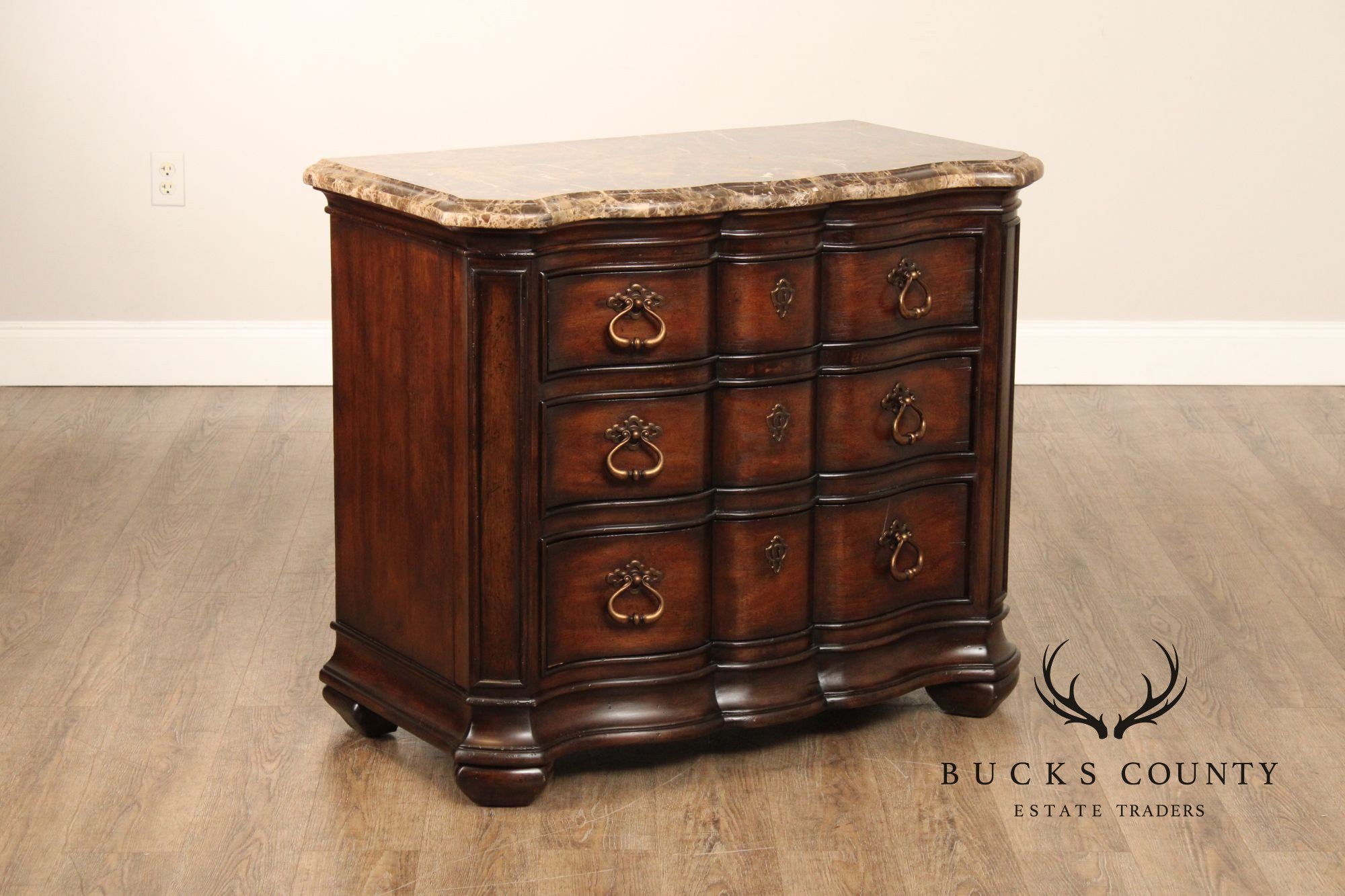 Thomasville Hills Of Tuscany Collection Marble Top Pair Of Chest Nightstands