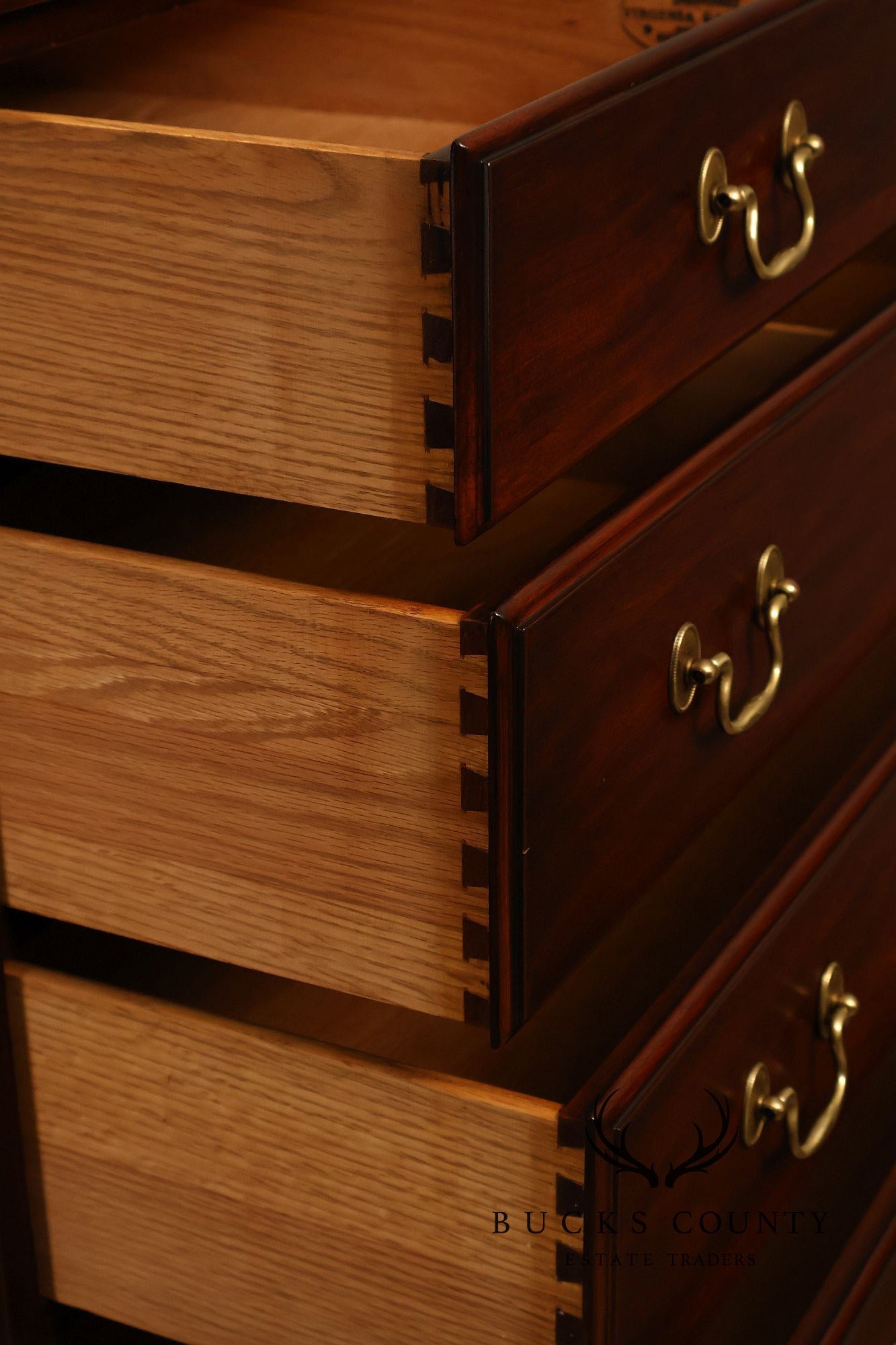 Henkel Harris Chippendale Style Vintage Mahogany Tall Chest
