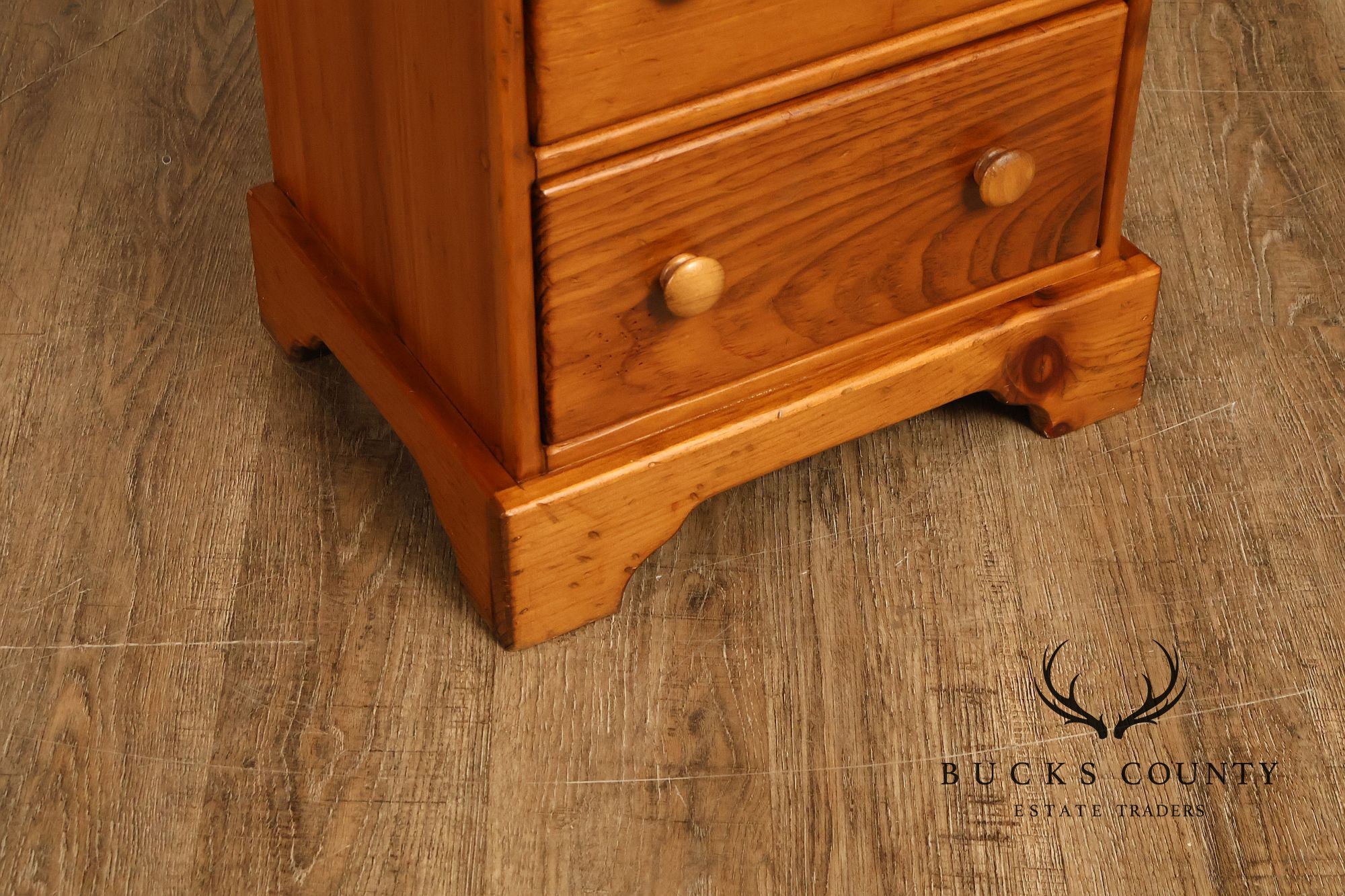 Rustic Pine Four-Drawer Nightstand