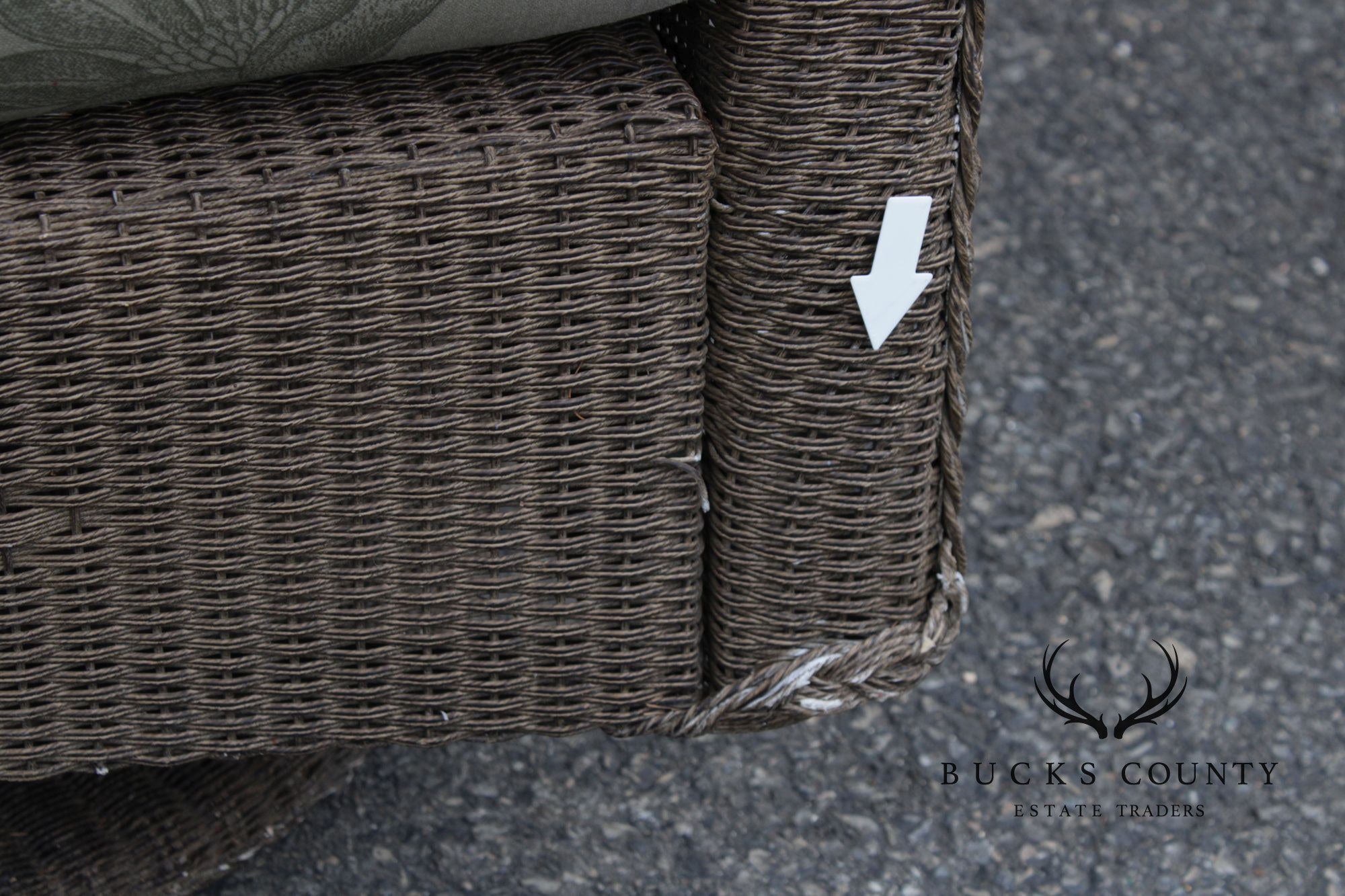 Lloyd Loom Outdoor Swivel Rocking Wicker Lounge Chair