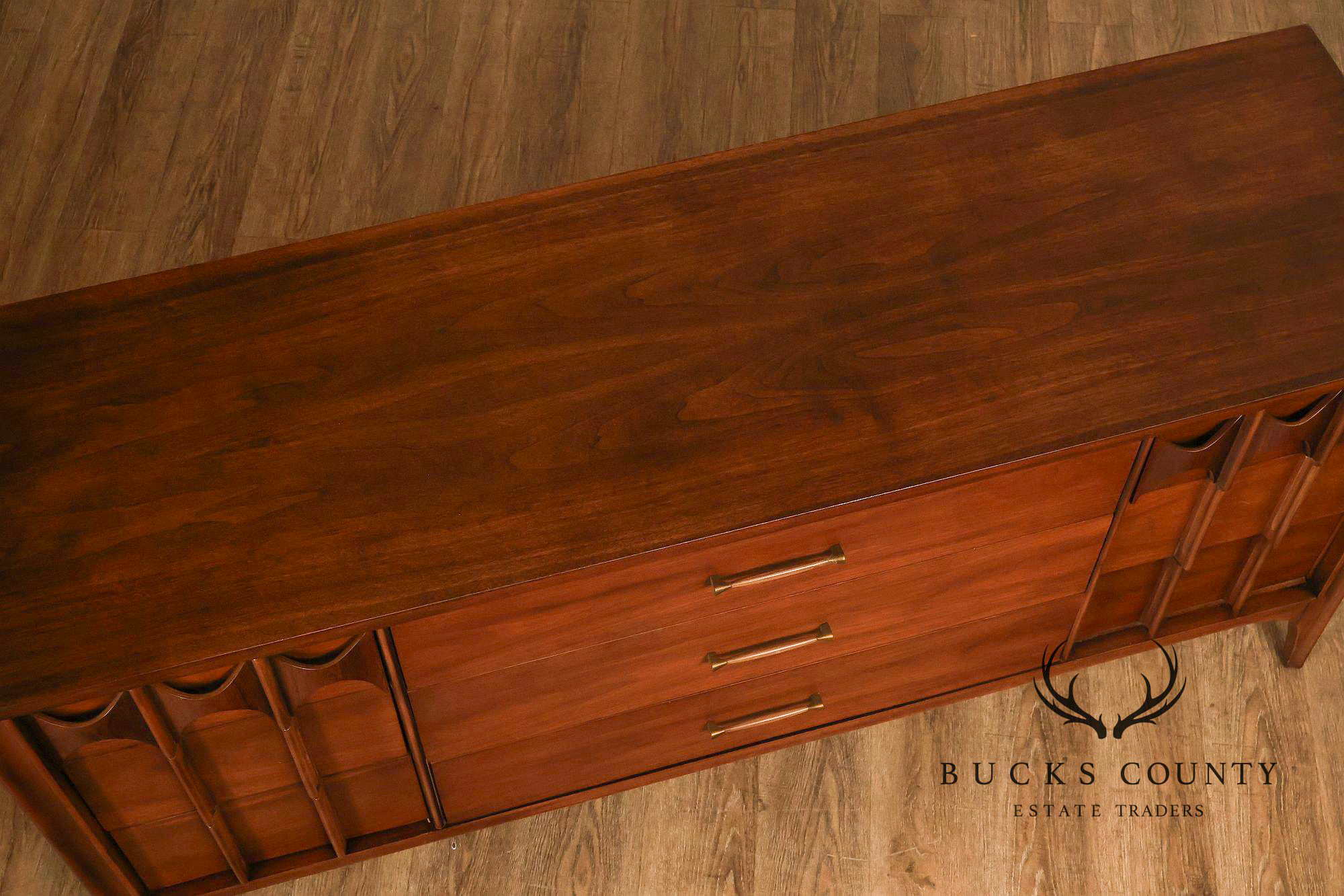 Kent Coffey Perspecta Mid Century Modern Walnut 9 Drawer Dresser