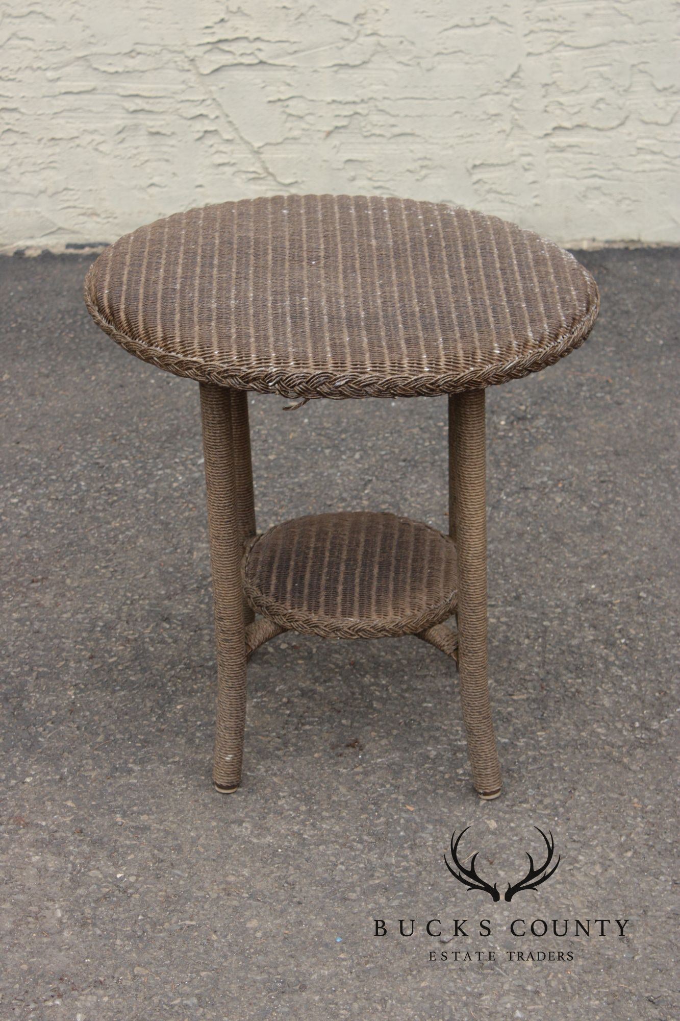 Lloyd Loom Outdoor Patio Wicker Side Table