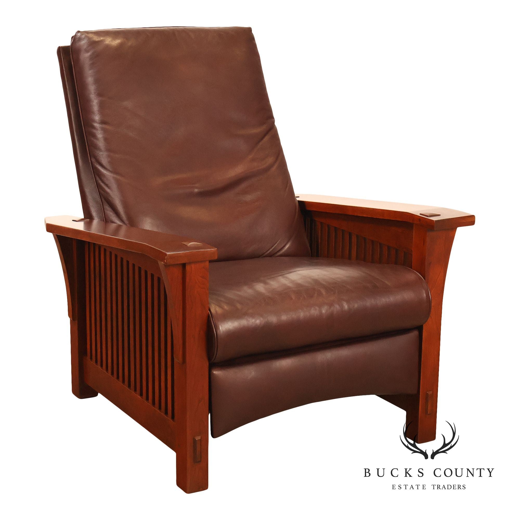 Stickley Mission Collection Cherry Spindle Morris Recliner