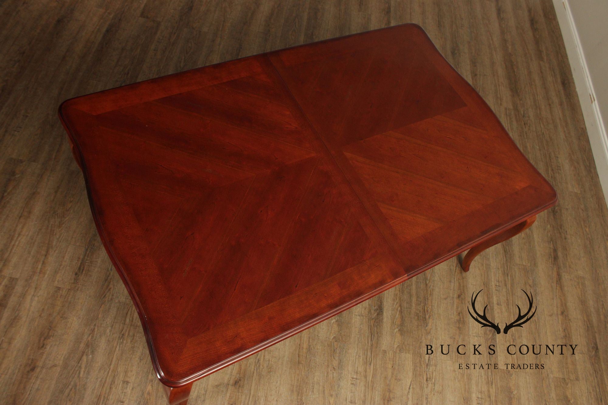 HICKORY WHITE ITALIAN PROVINCIAL STYLE CHERRY CHATEAU EXTENDABLE DINING TABLE