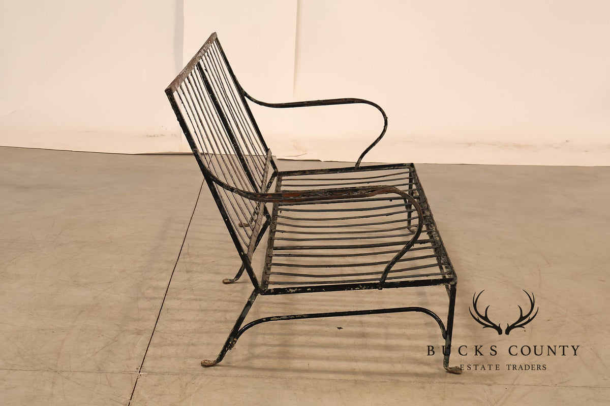 Vintage Wrought Iron Ivy Pattern Garden Bench
