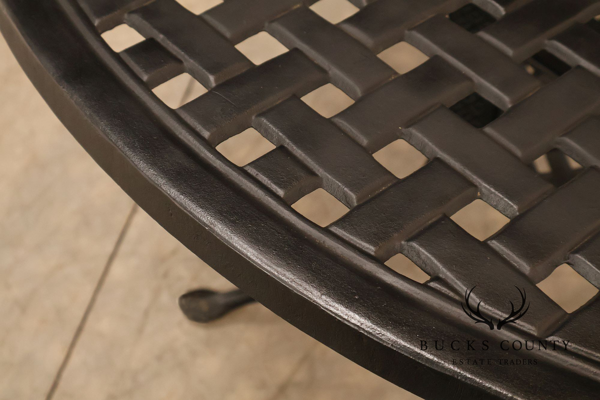 Hanamint 48" Round Cast Aluminum Outdoor Patio Dining Table With Lattice Top
