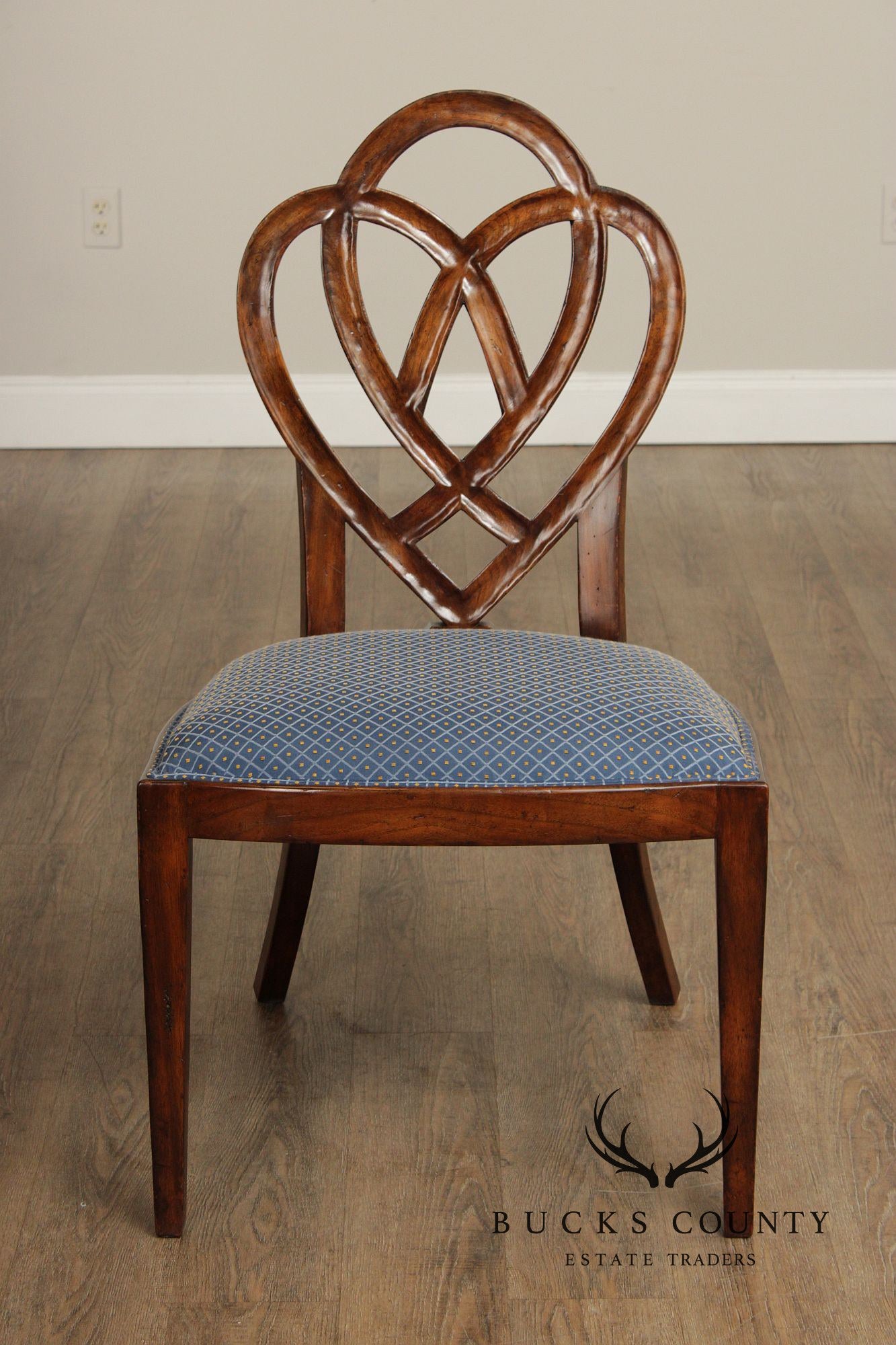 Ethan Allen Hepplewhite Style Set of Ten Ribbon Back Dining Chairs