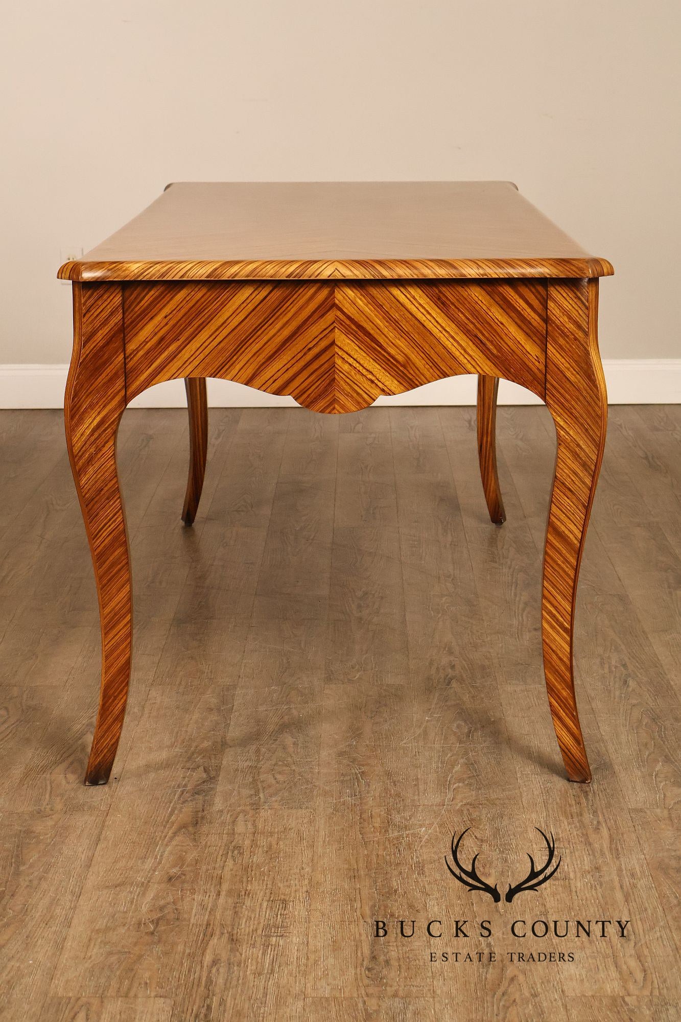 William Switzer Louis XV Zebrawood Bureau Plat Writing Desk