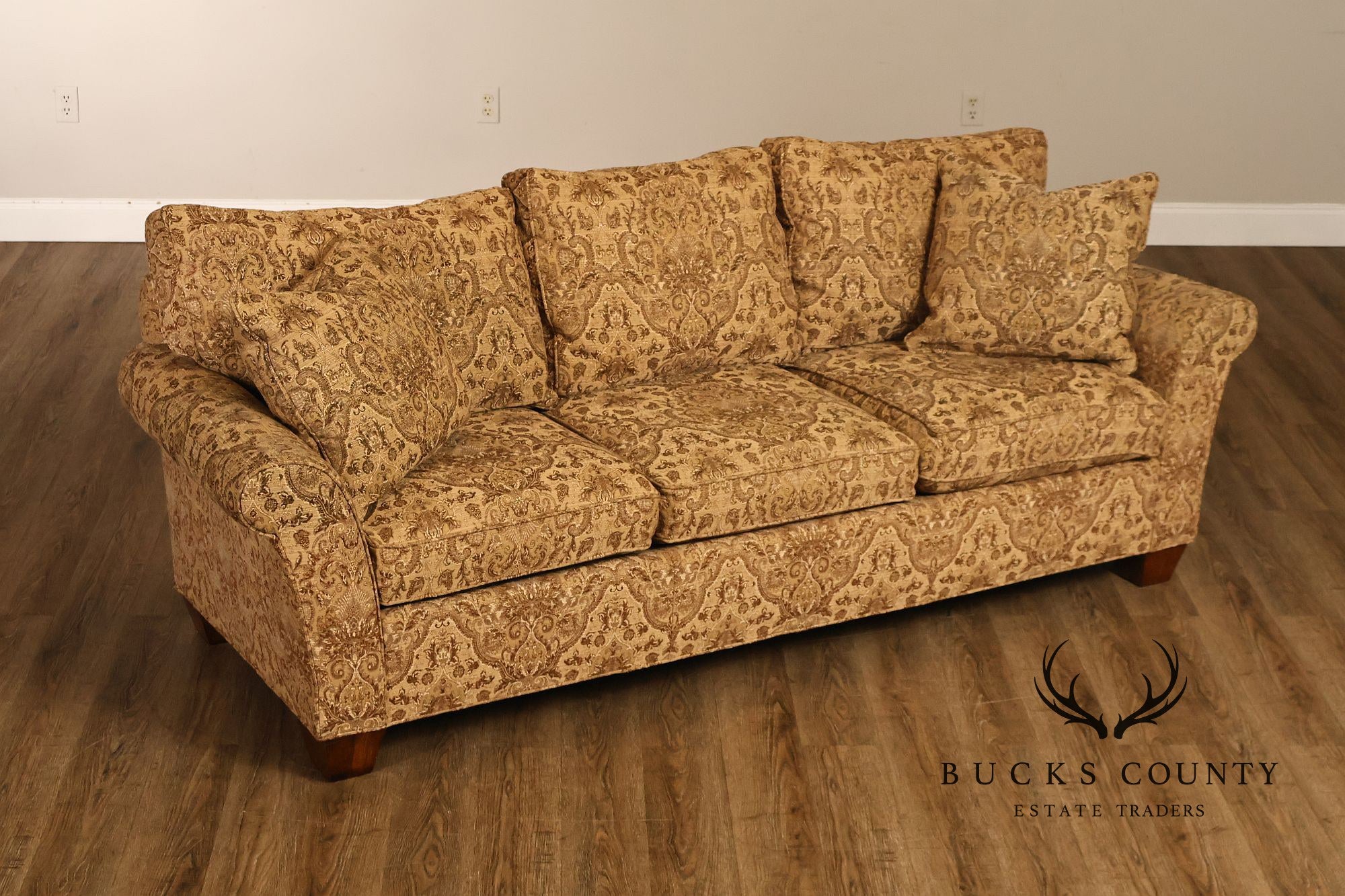 Stickley Fine Upholstery Traditional Three Cushion Sofa