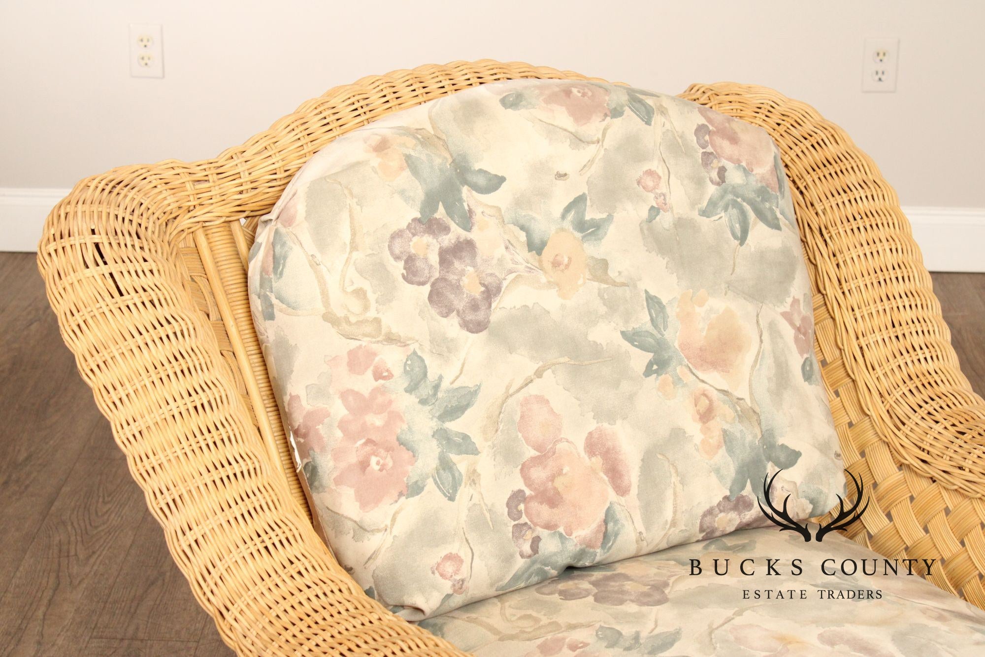 Quality Vintage Wicker Lounge Armchair