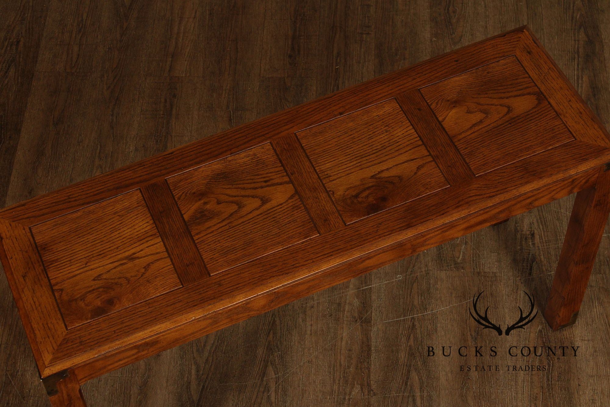 Henredon Artefacts Campaign Style Oak Console Table