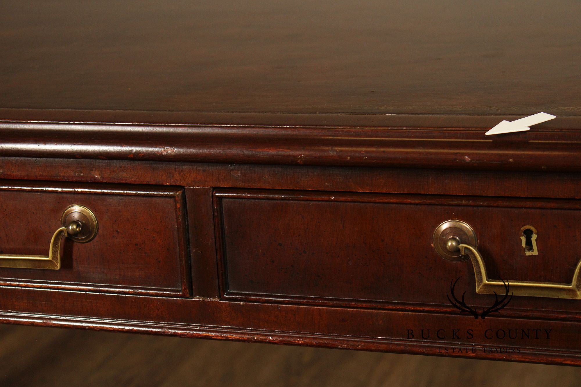 Regency Style Vintage Leather Top Mahogany Writing Desk