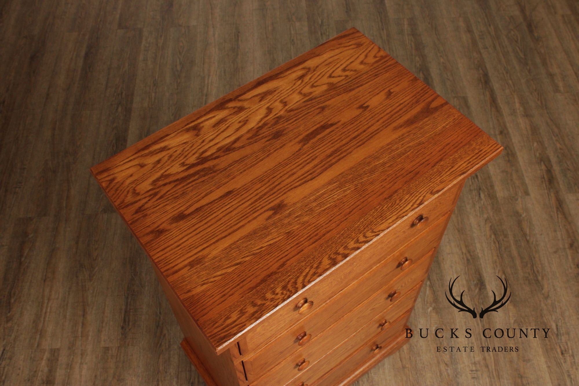 Hunt Country Furniture Pair of Oak Five Drawer Dressers