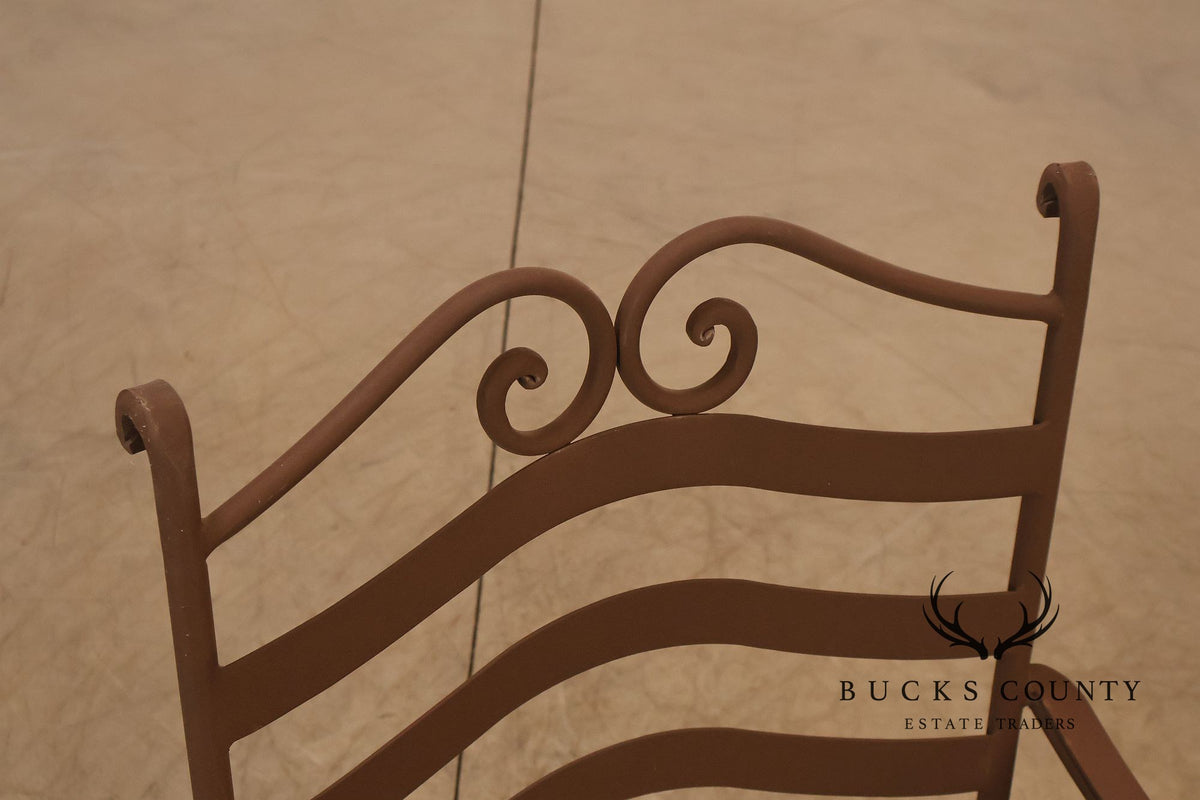 Tuscan Style Set of Four Wrought Iron Patio Chairs