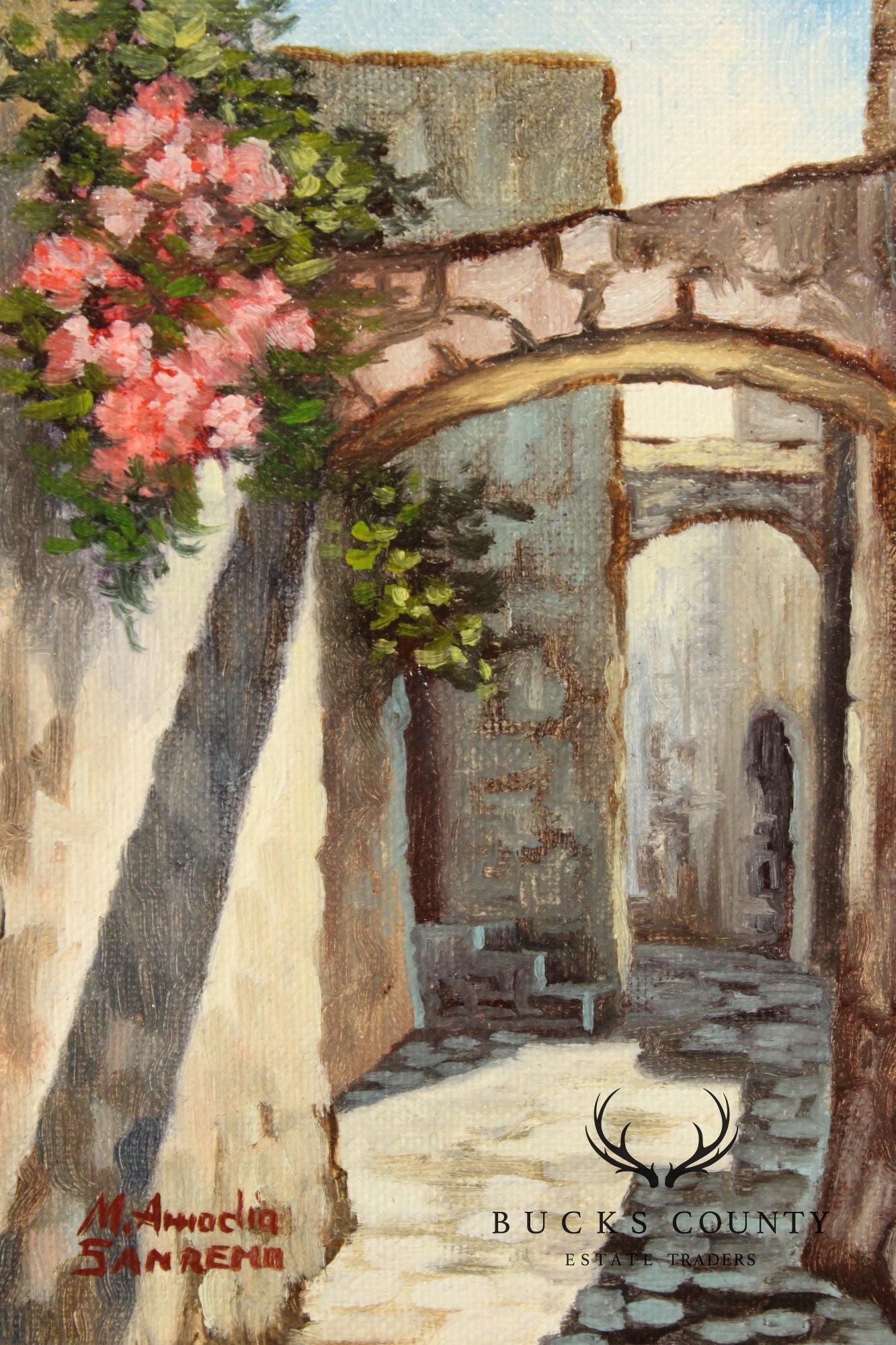 Marina Amodio Pair of Italian Street Scene Oil Paintings