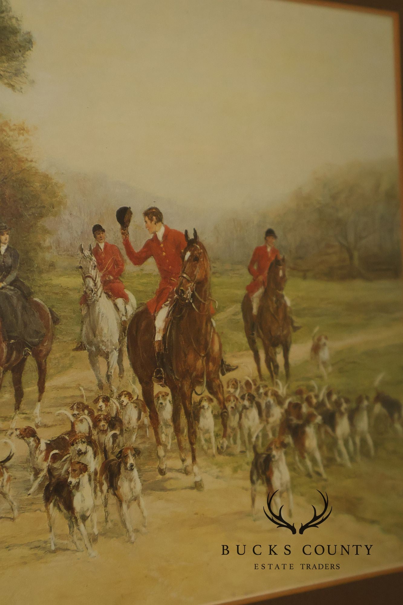 Set of Four Vintage Fox Hunt Scene Framed Prints