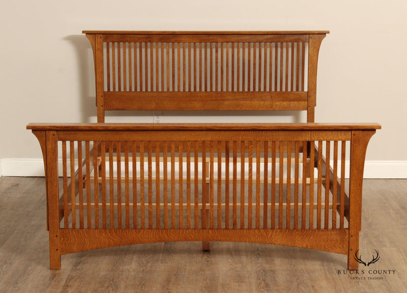 Stickley Mission Collection Oak Queen Size Spindle Bed