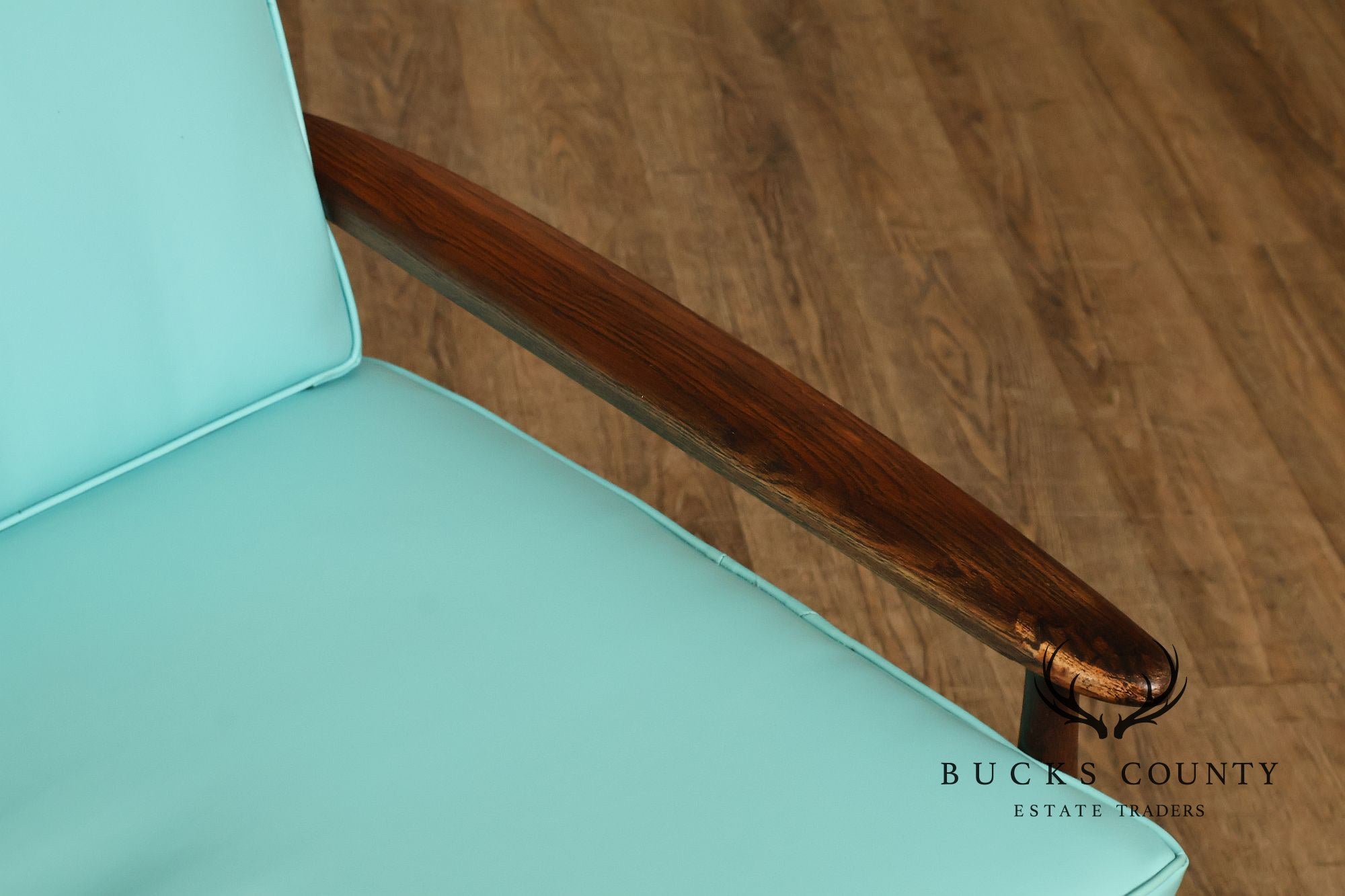 Mid Century Modern Oak Three-Seat Sofa