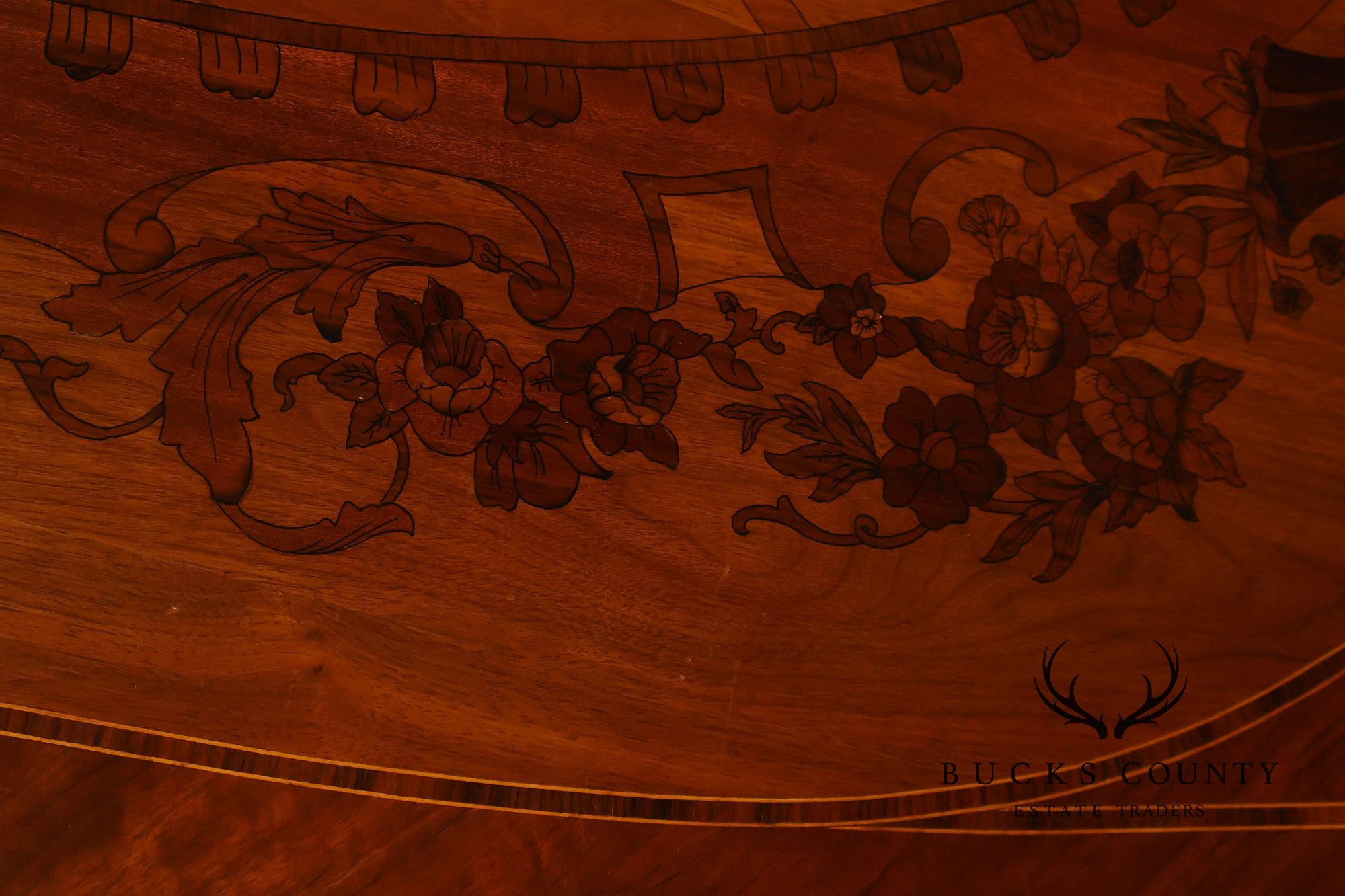 Custom Louis XVI Style Walnut Marquetry Dining Table