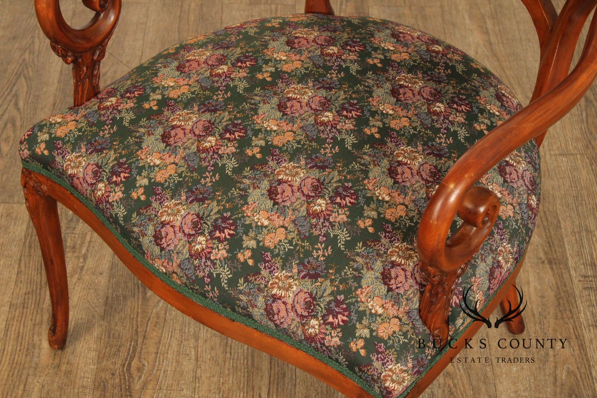Regency Style Pair of Carved Parlor Armchairs