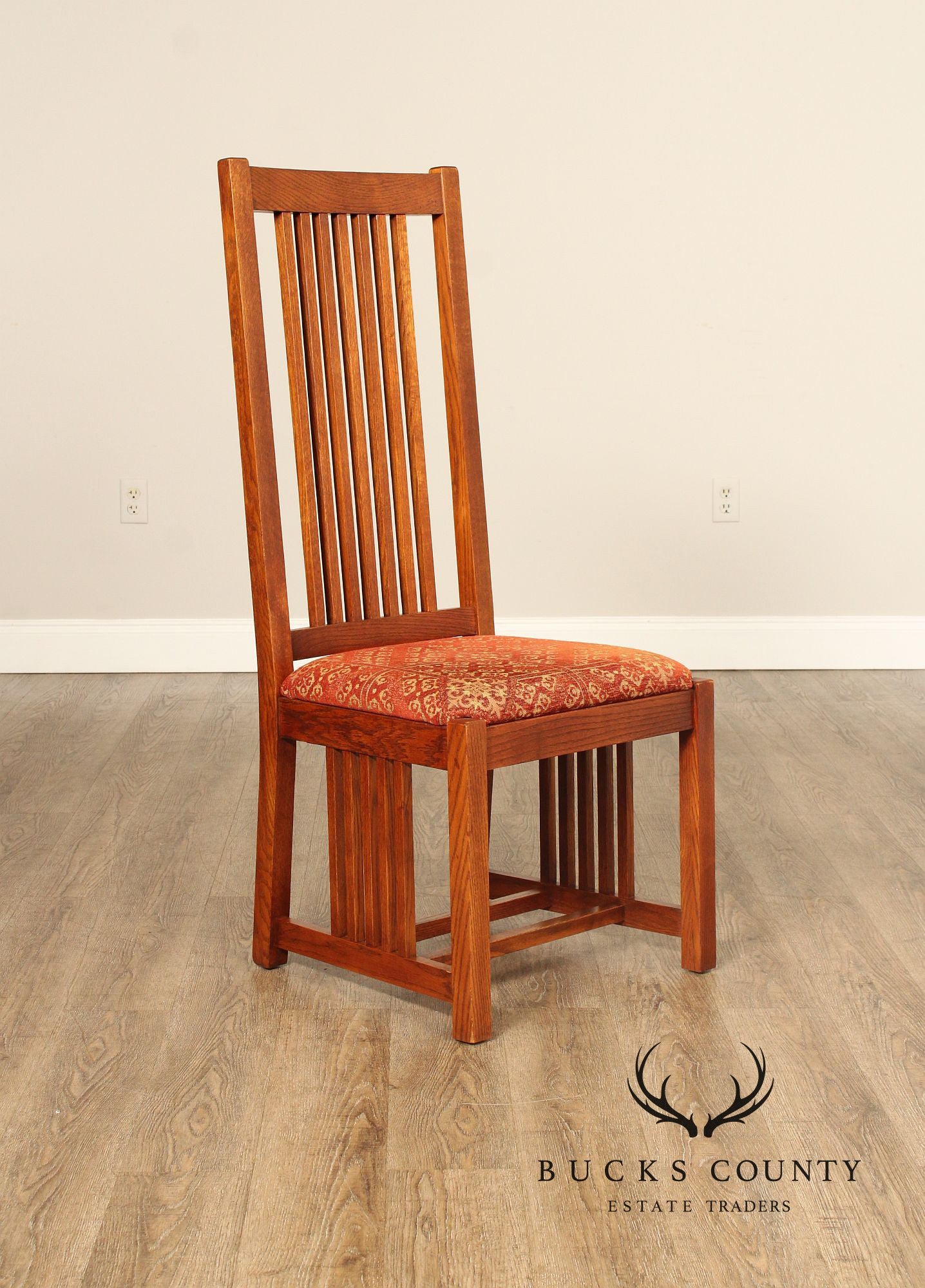 The Michaels Company Mission Style Set Of Six Oak Spindle Dining Chairs