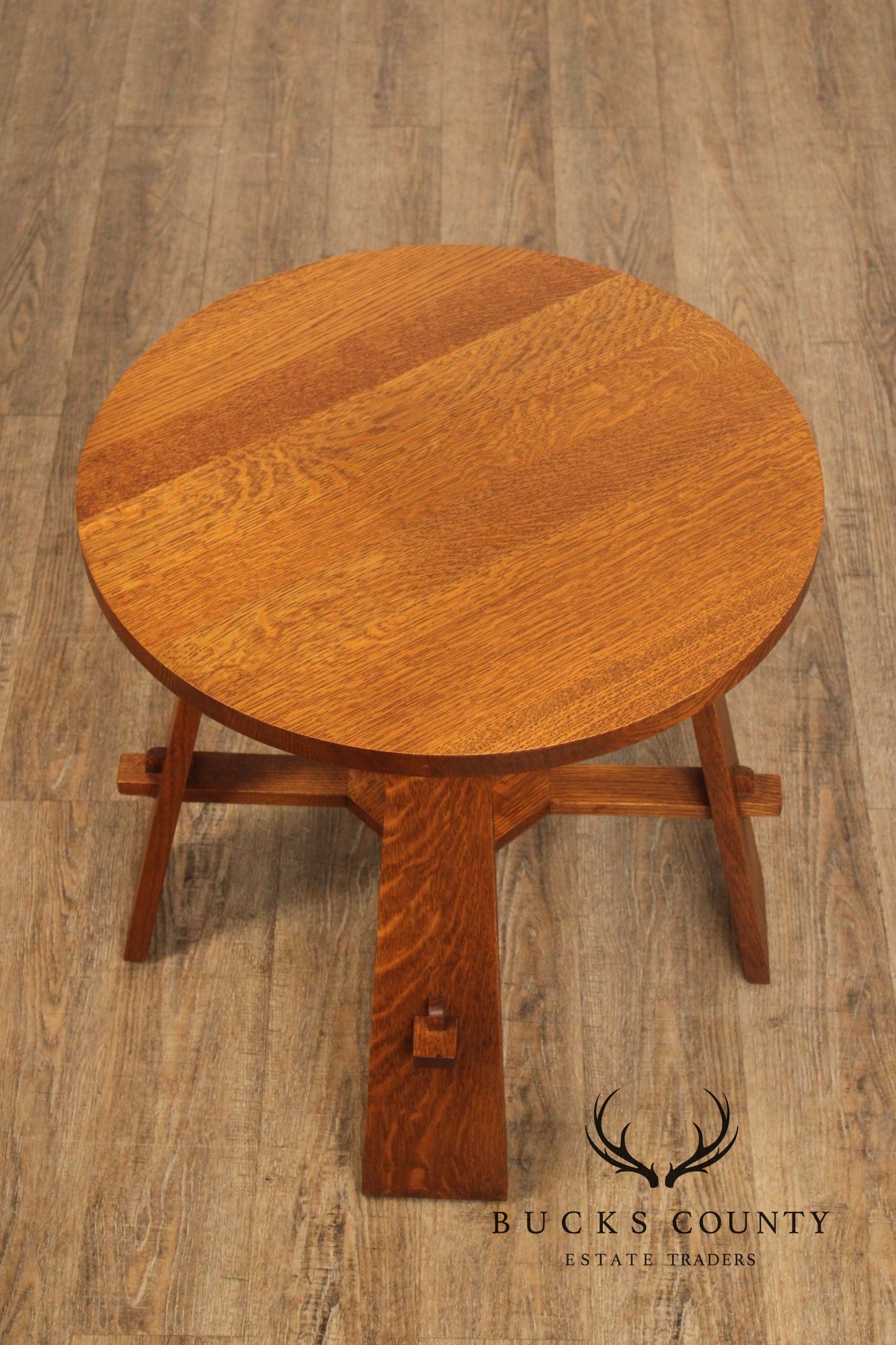 Stickley Mission Collection Oak Gus Tea Table