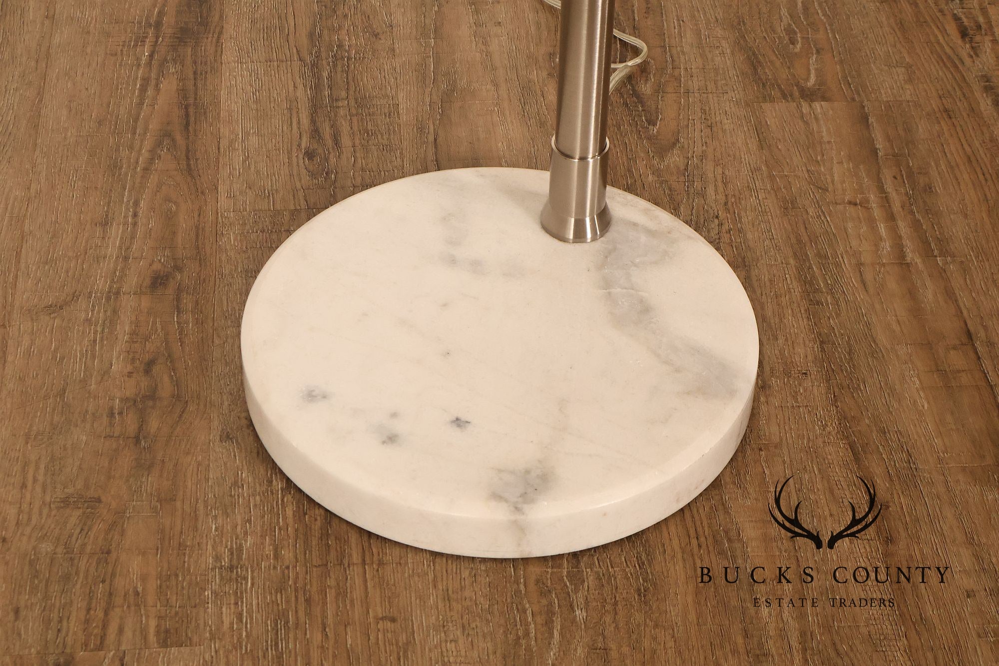 Nova Contemporary Brushed Nickel Arch Floor Lamp With Marble Base